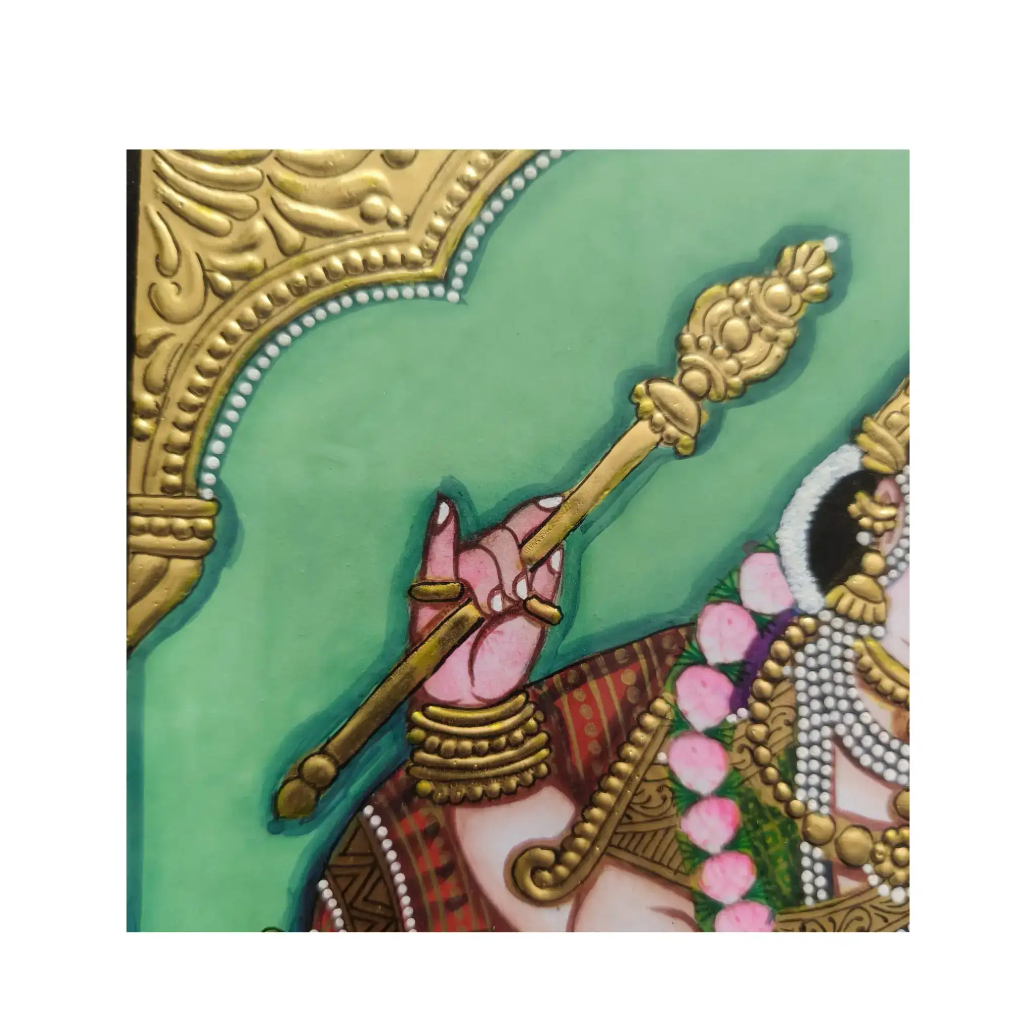 Mysore Saraswathi Painting | 22KT Gold Leaf - Image 8