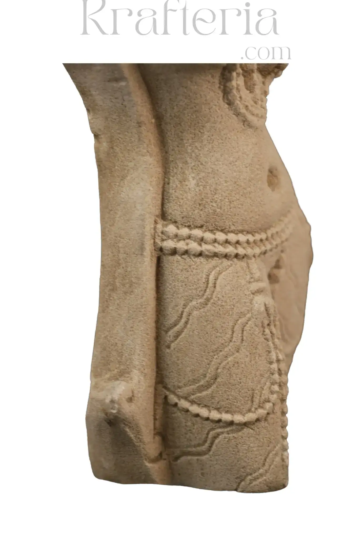 Celestial Muse - A Sandstone Sculpture of Feminine Grace - Image 7
