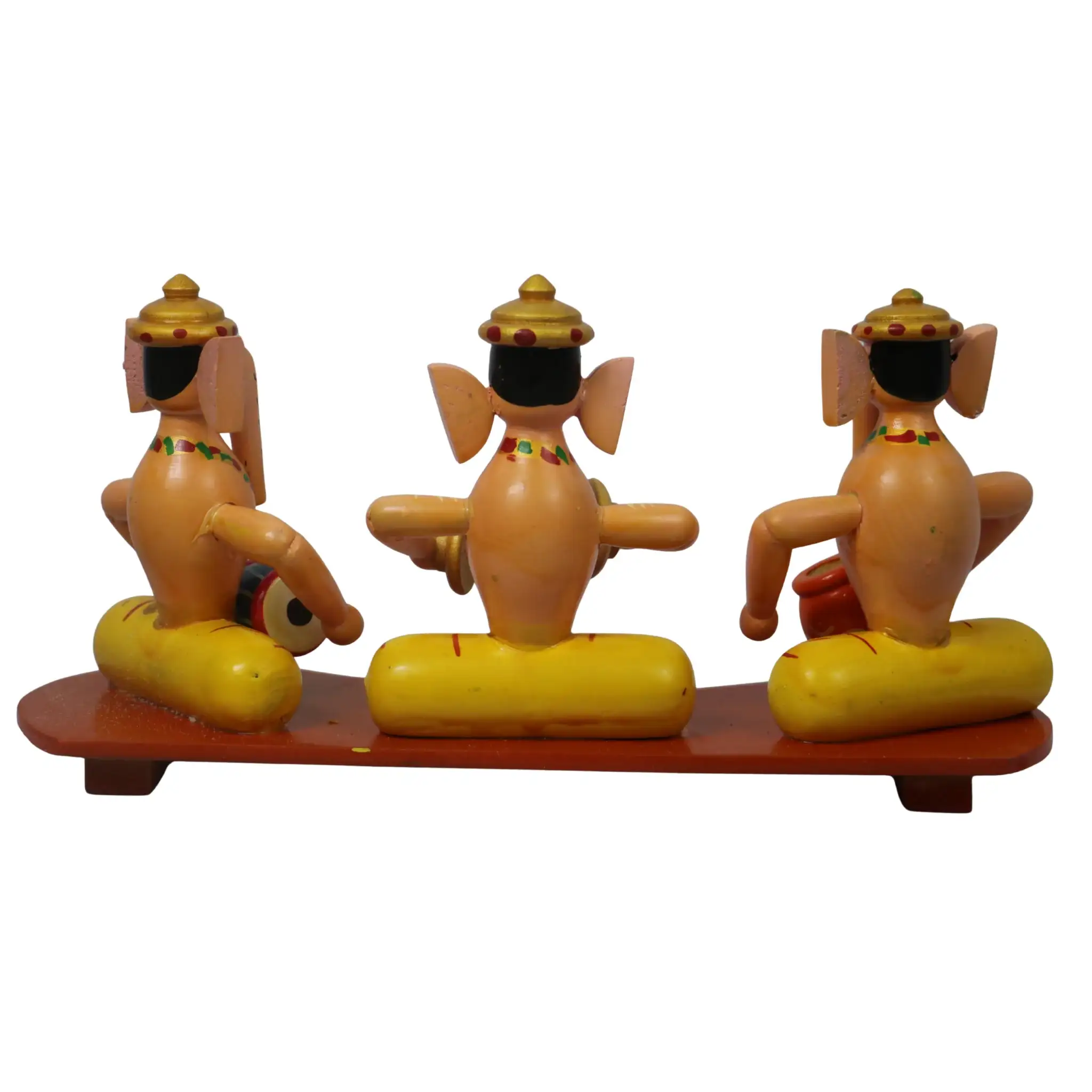 Channapatna Ganesh Music Set – Set of 3 Handcrafted Wooden Figurines - Image 6