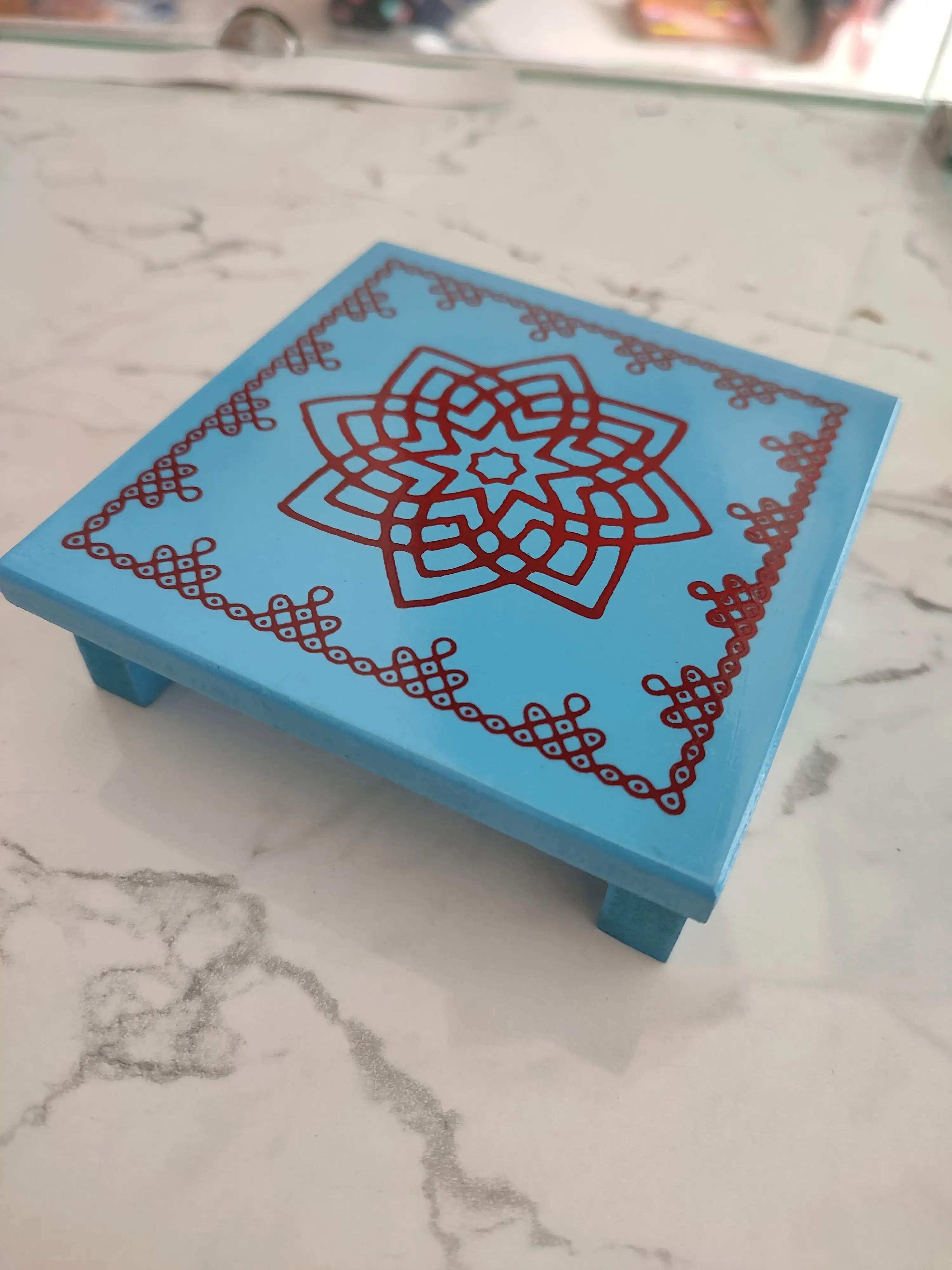 Channapatna Wooden Pooja Stand – Handcrafted & Hand-Painted Design - Image 11