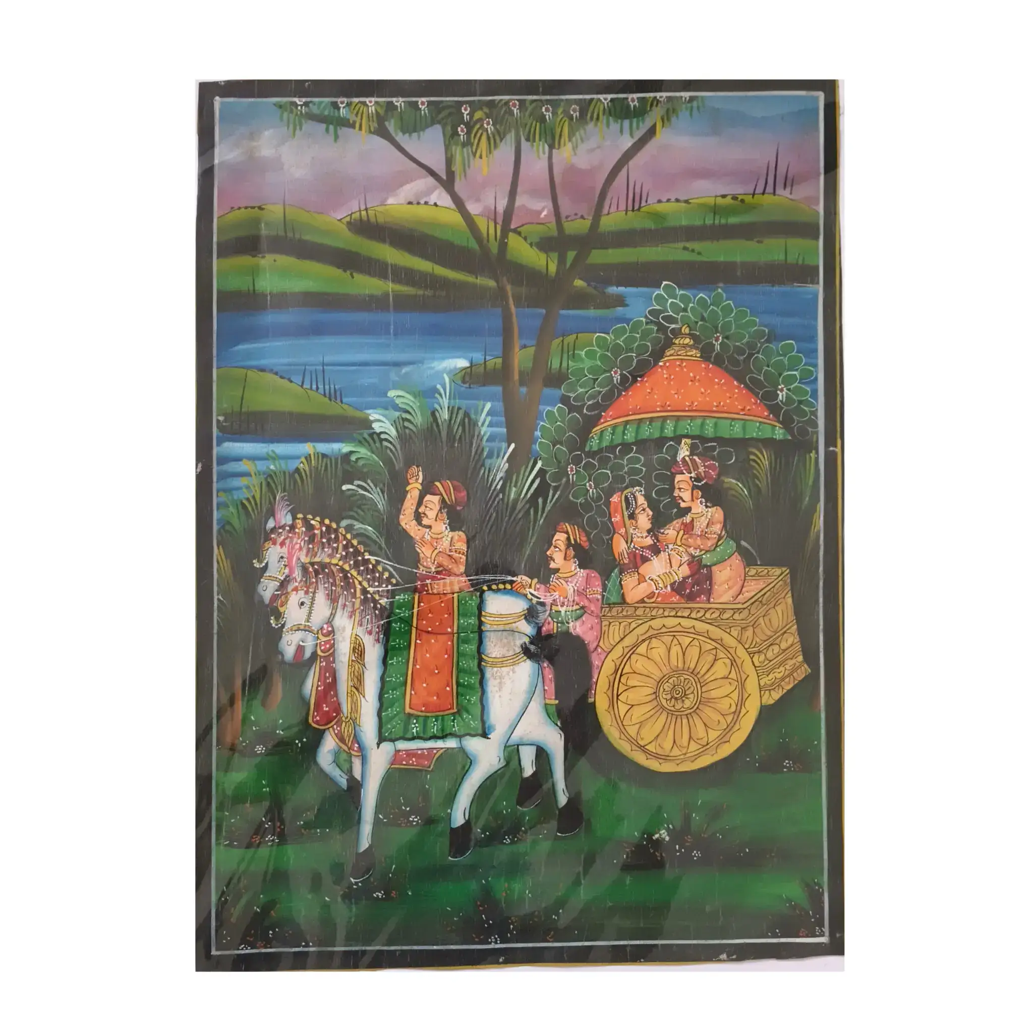 A Royal Couple in the Charito Miniature Painting - Image 2