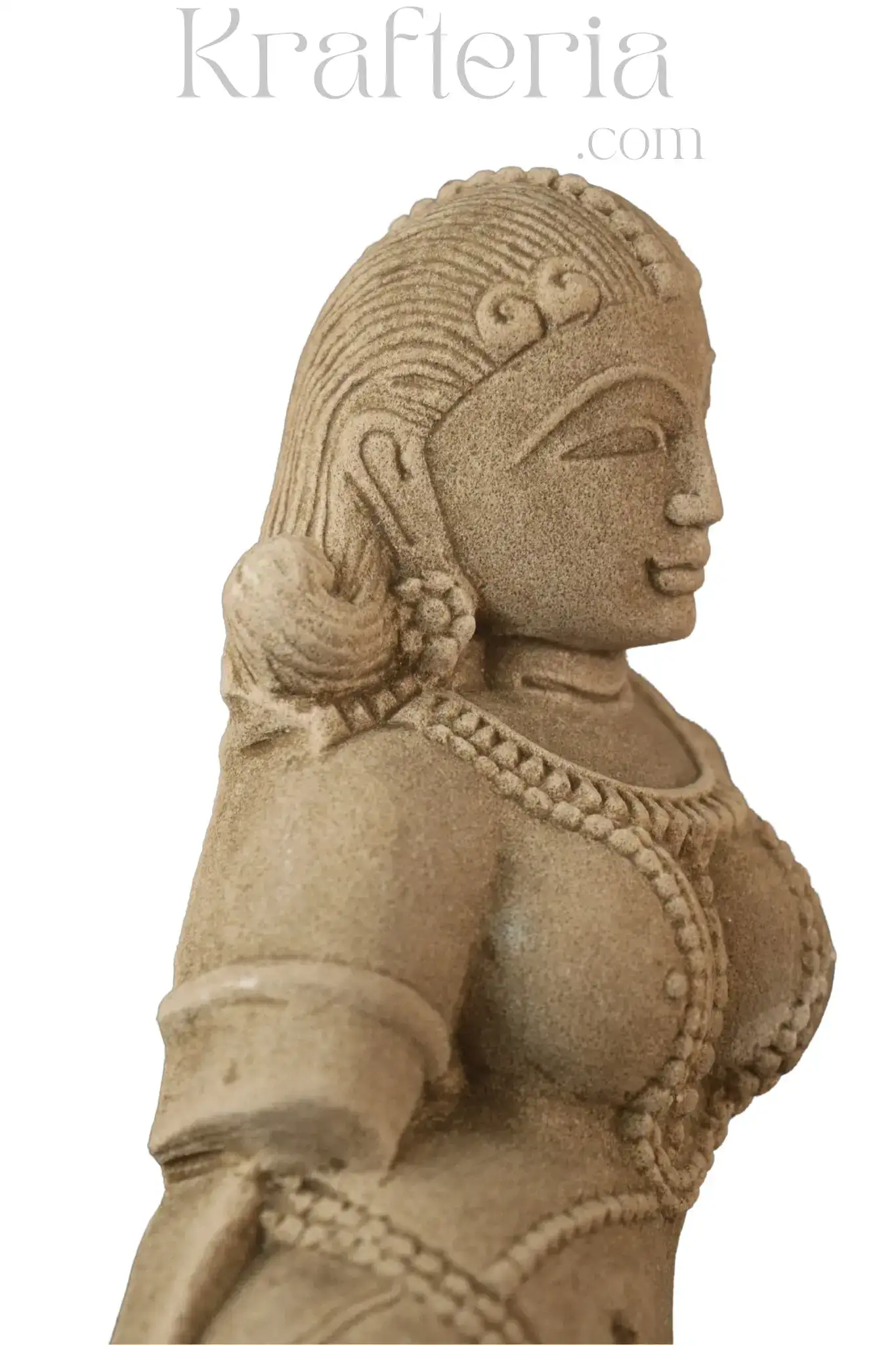 Celestial Dancer Apsara in Sandstone Sculpture - Image 5