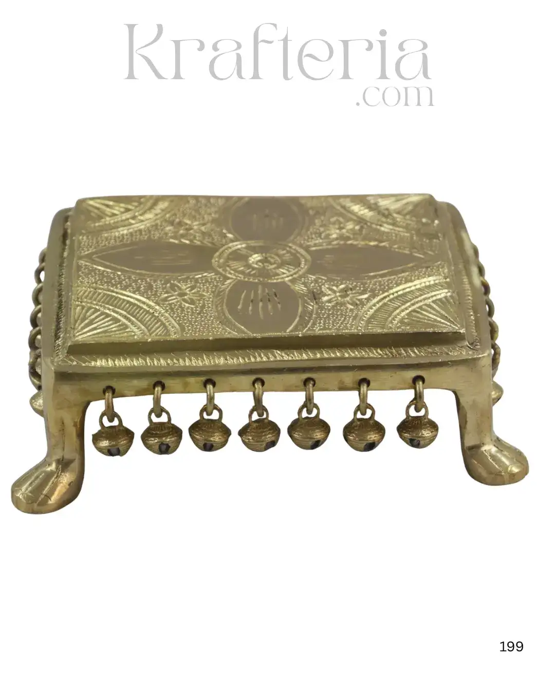 Decorative Brass Stools with Bell Design - Image 4