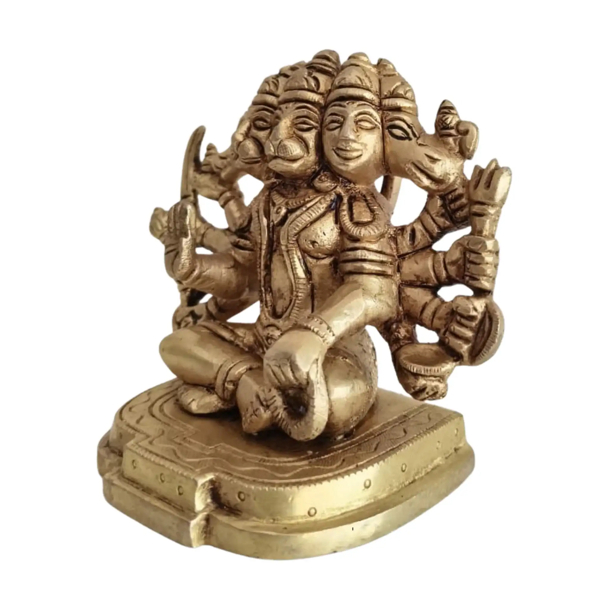 Divine Brass Panchamukha Hanuman – Guardian Energy Idol for Home & Office - Image 3