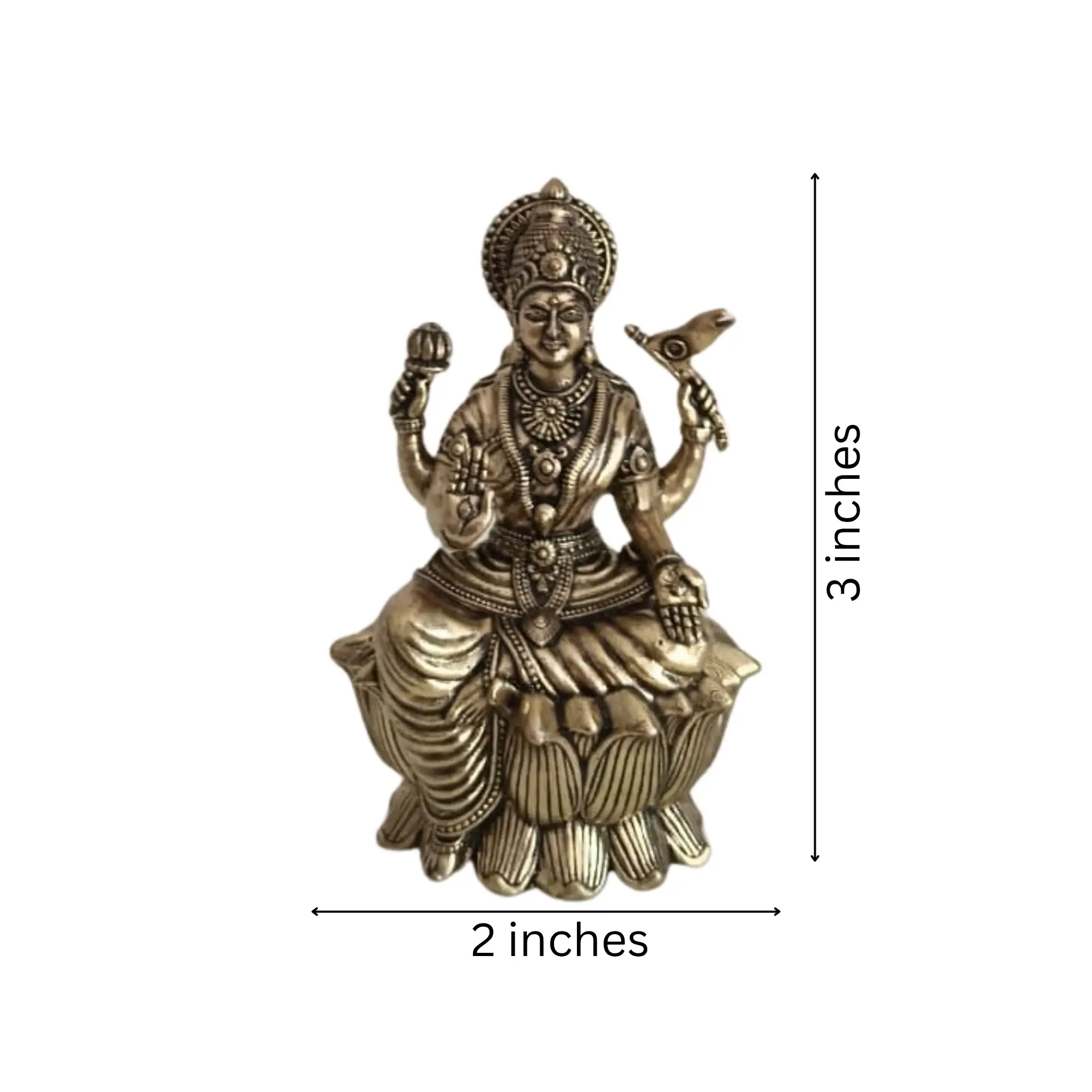 Divine Goddess Lakshmi Brass Idol – Epitome of Prosperity and Grace - Image 5