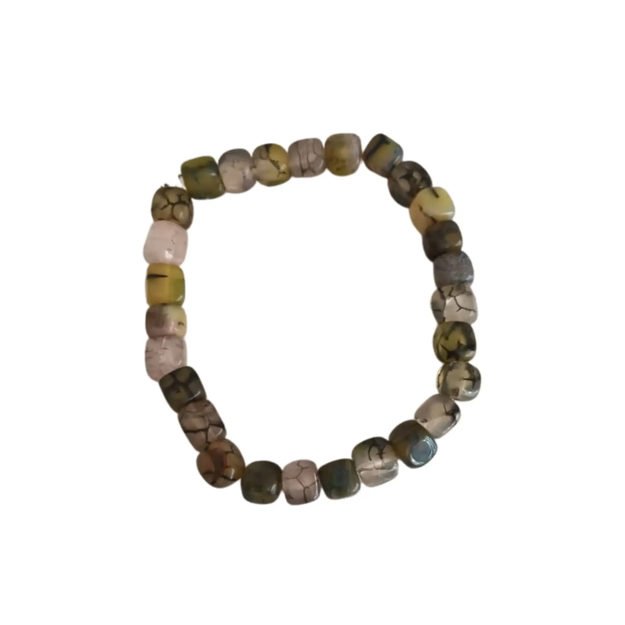 Multi-Stone Dragon Vein Agate Crystal Bracelet - Image 3