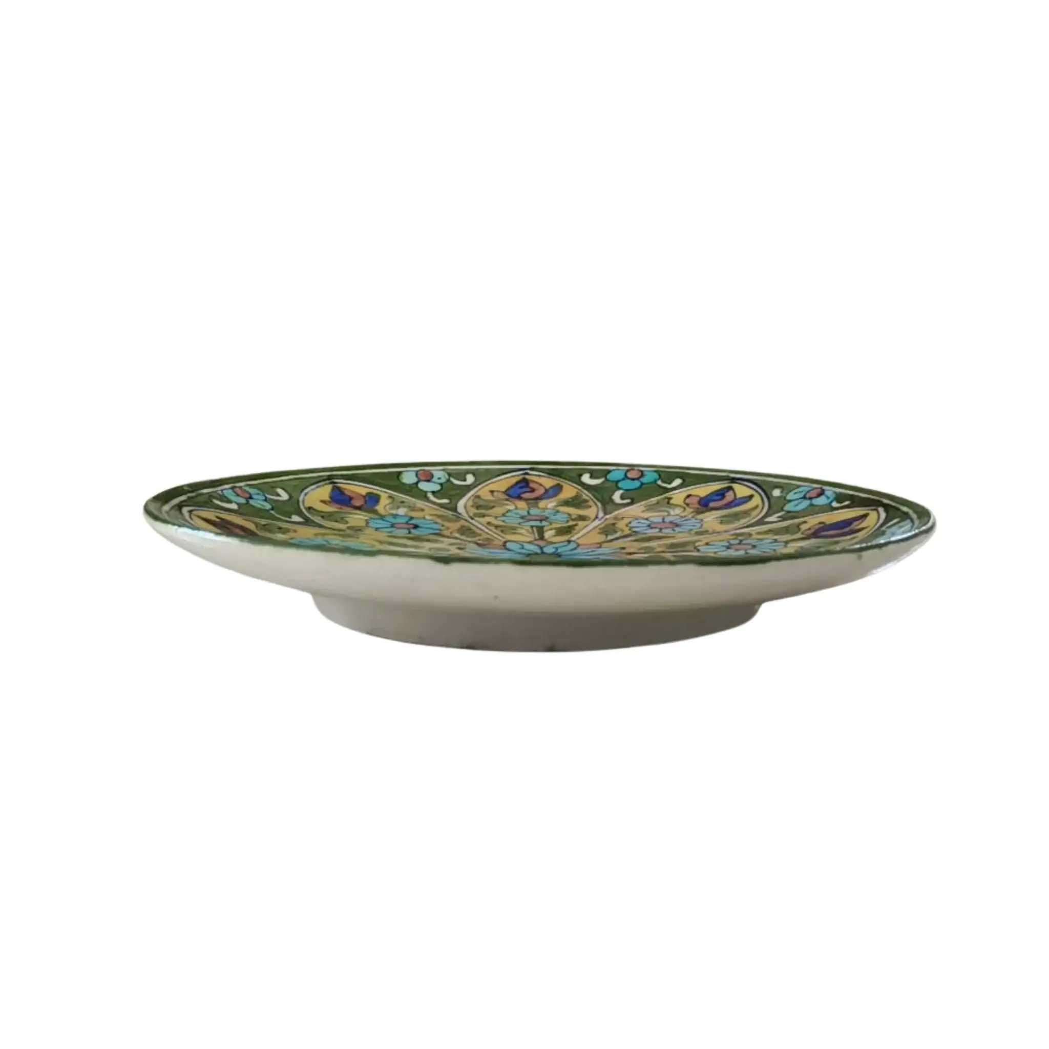 Earthy Green and Yellow Floral Medallion Wall Plate - Image 3