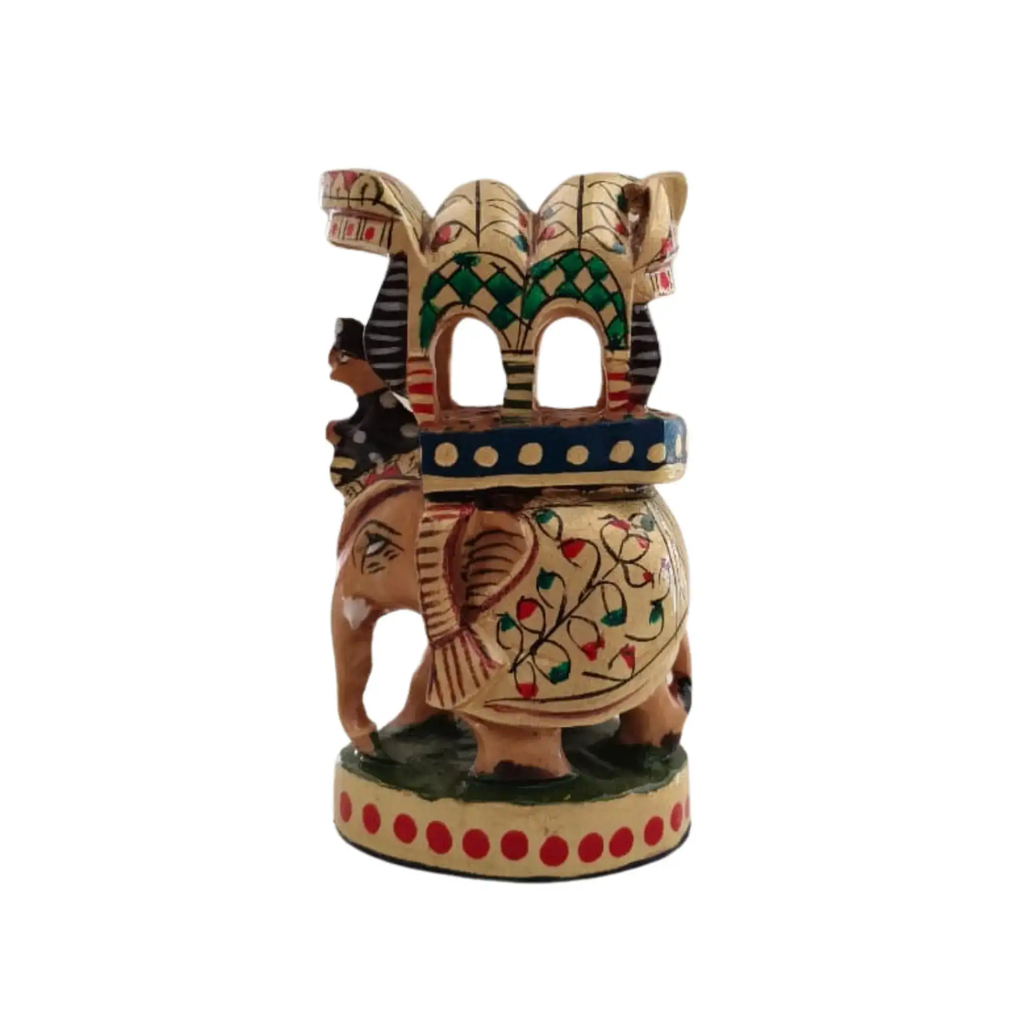 Handprinted Ambari Elephant | Decorative Miniature Figurine - Image 15