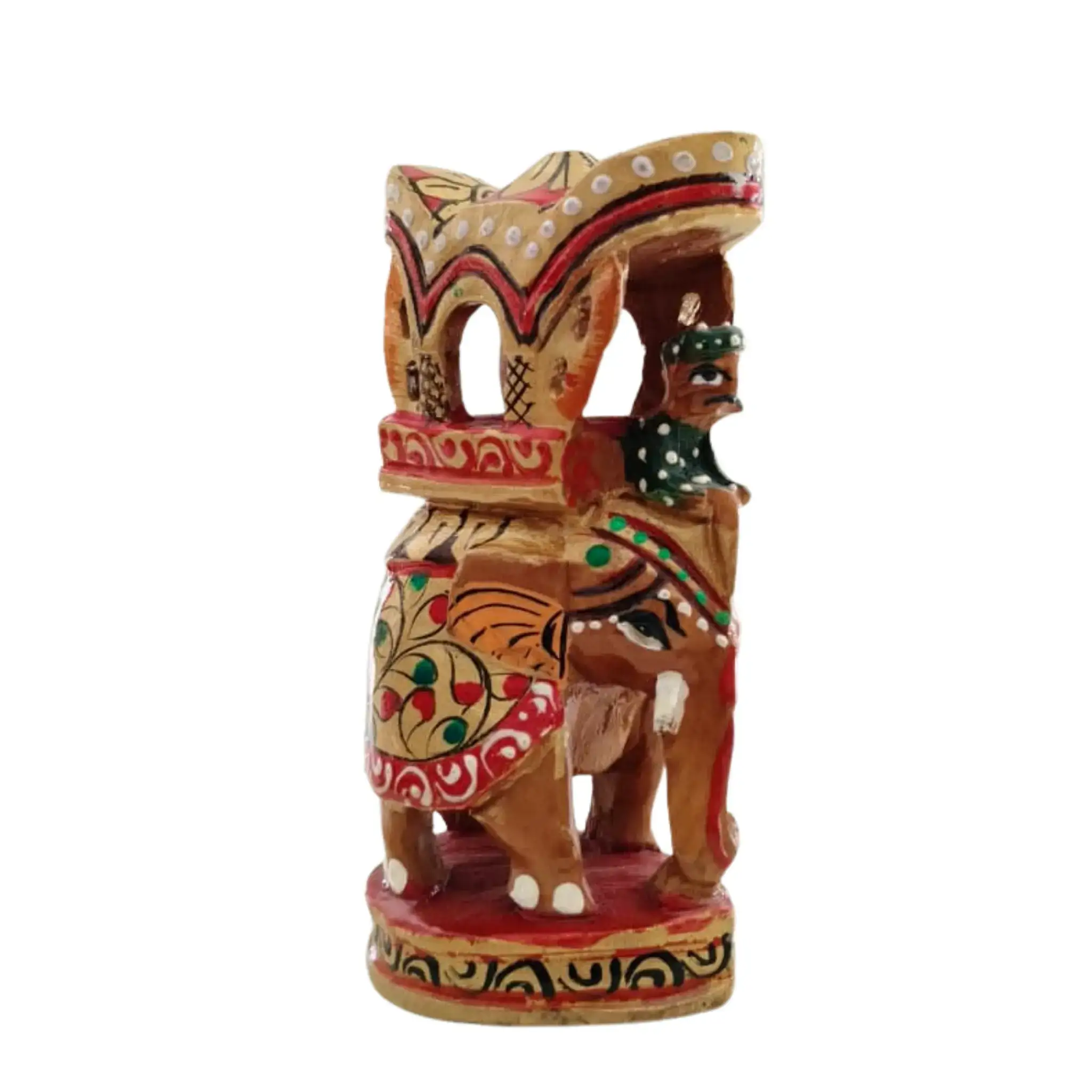 Handprinted Ambari Elephant | Decorative Miniature Figurine - Image 4