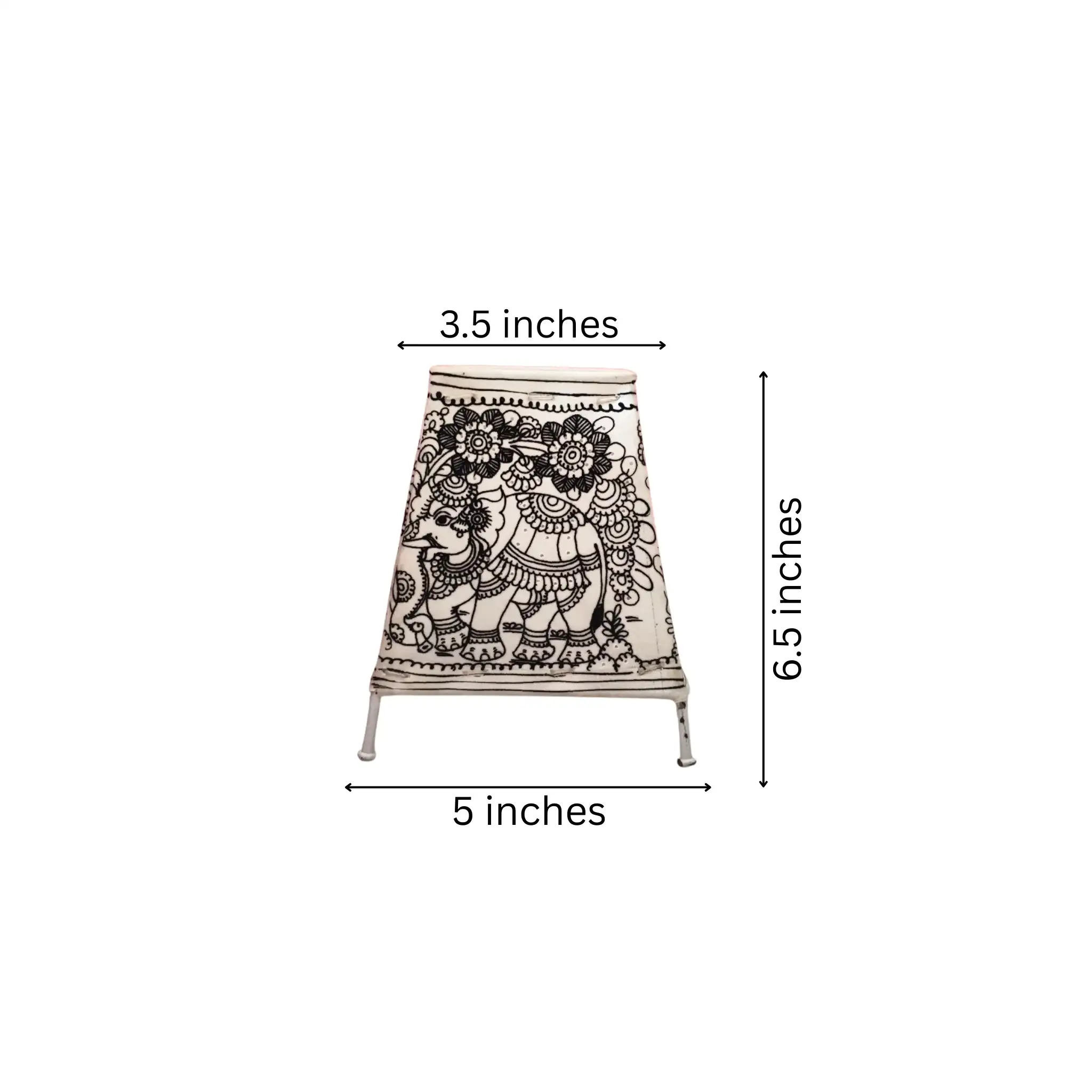Timeless Tradition – Elephant Kalamkari Leather Painting | Bed Lamp - Image 3