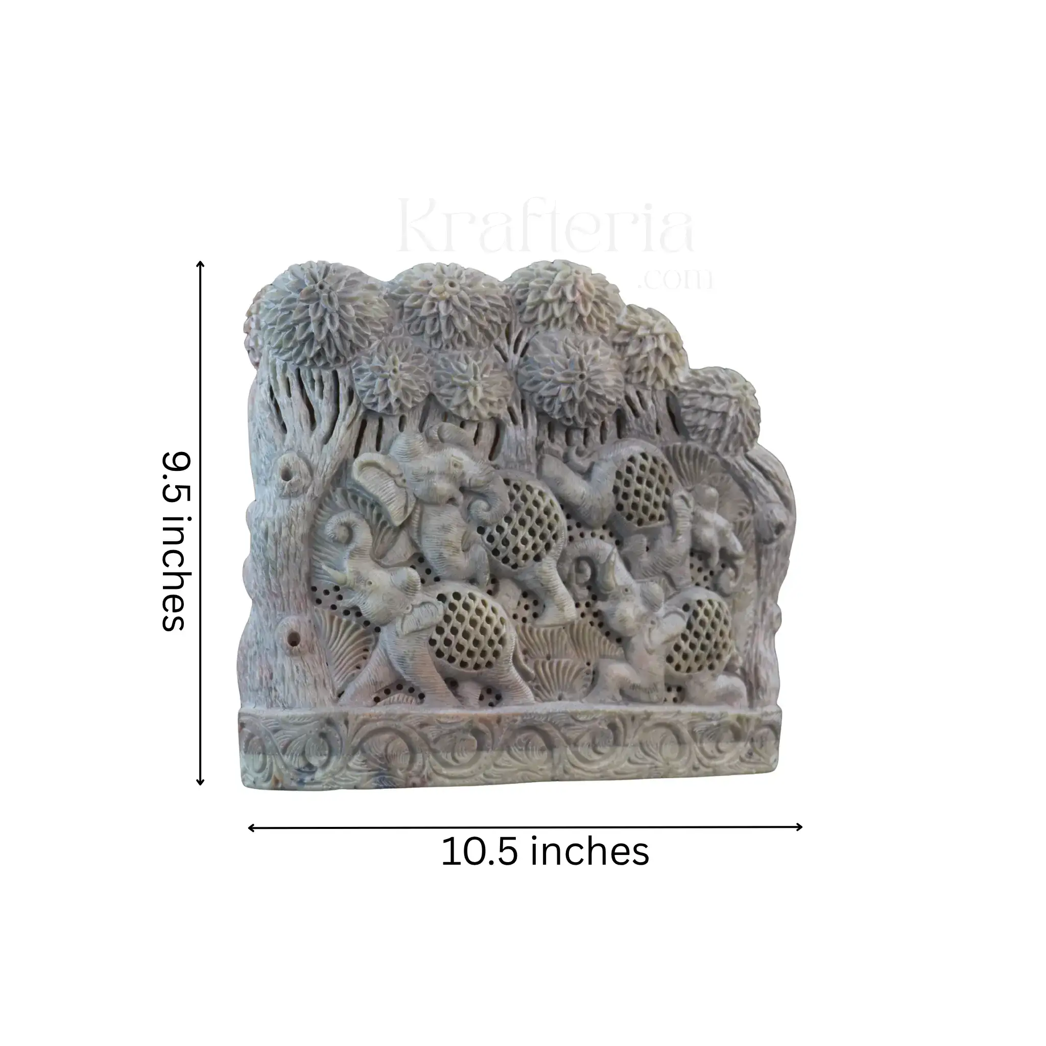 Elephant Under Tree Bedside Lamp – Traditional Jali Carving Artwork - Image 7