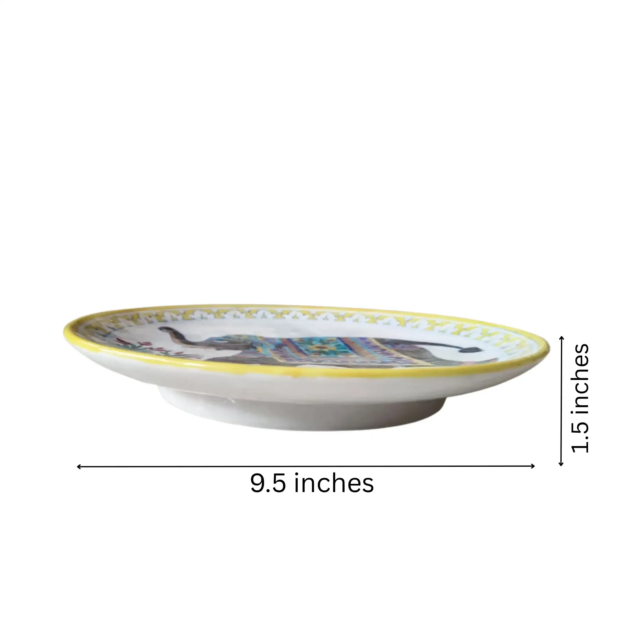 Hand-Painted Indian Elephant Wall Decorative Plate - Image 4