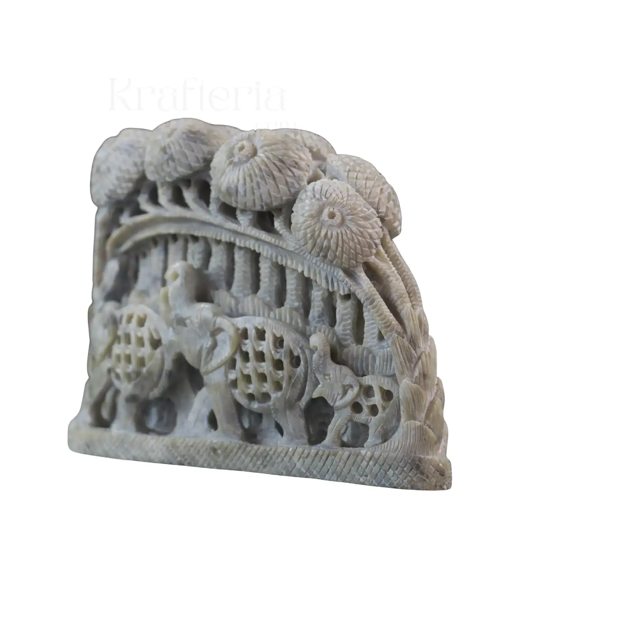 Inlay Jungle Scene – Elephants Tree Nature Décor - Image 4