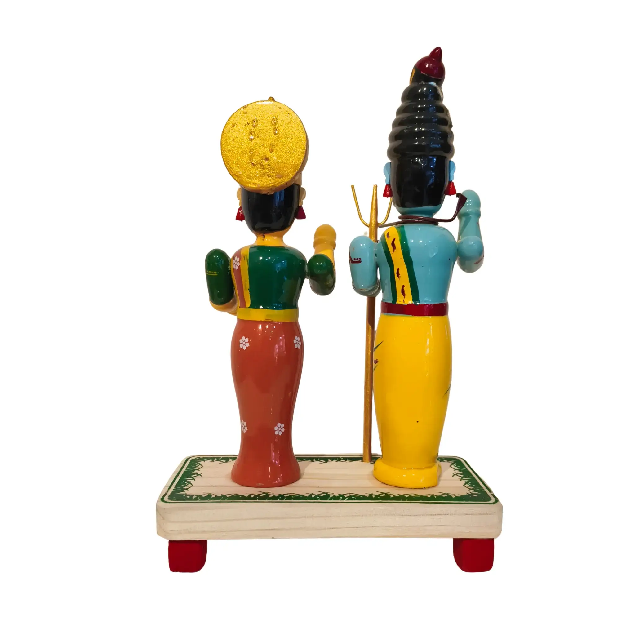 Traditional Etikoppaka Art Ardhanarishvara (Shiva-Parvati) - Image 3