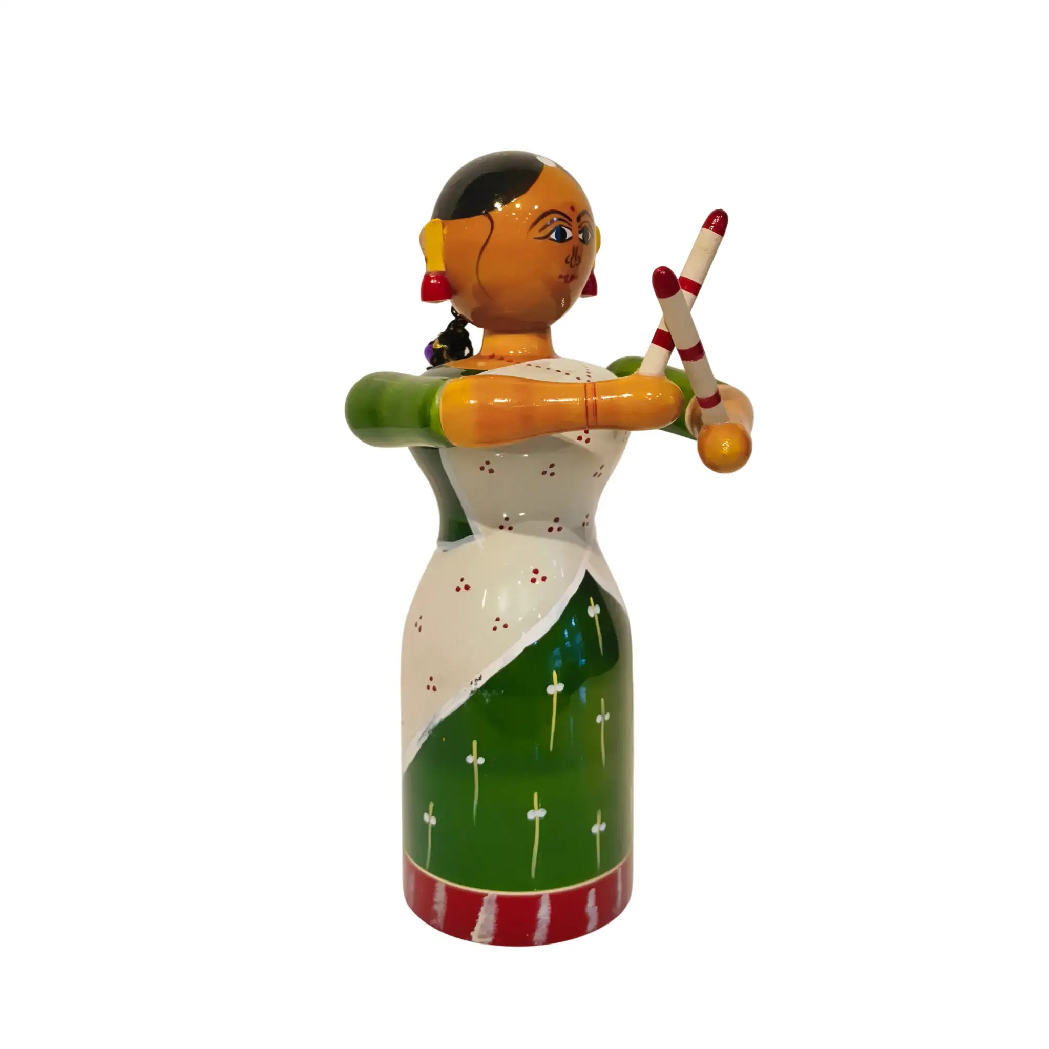 Etikoppaka Wooden Woman Doll Dandiya Dancer - Image 3