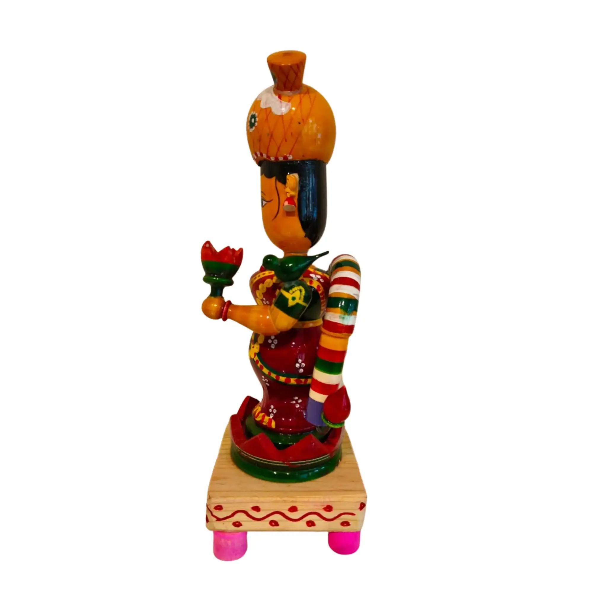 Sacred Etikoppaka Goddess Goda Devi Figurine – Folk Art Wooden Craft - Image 2