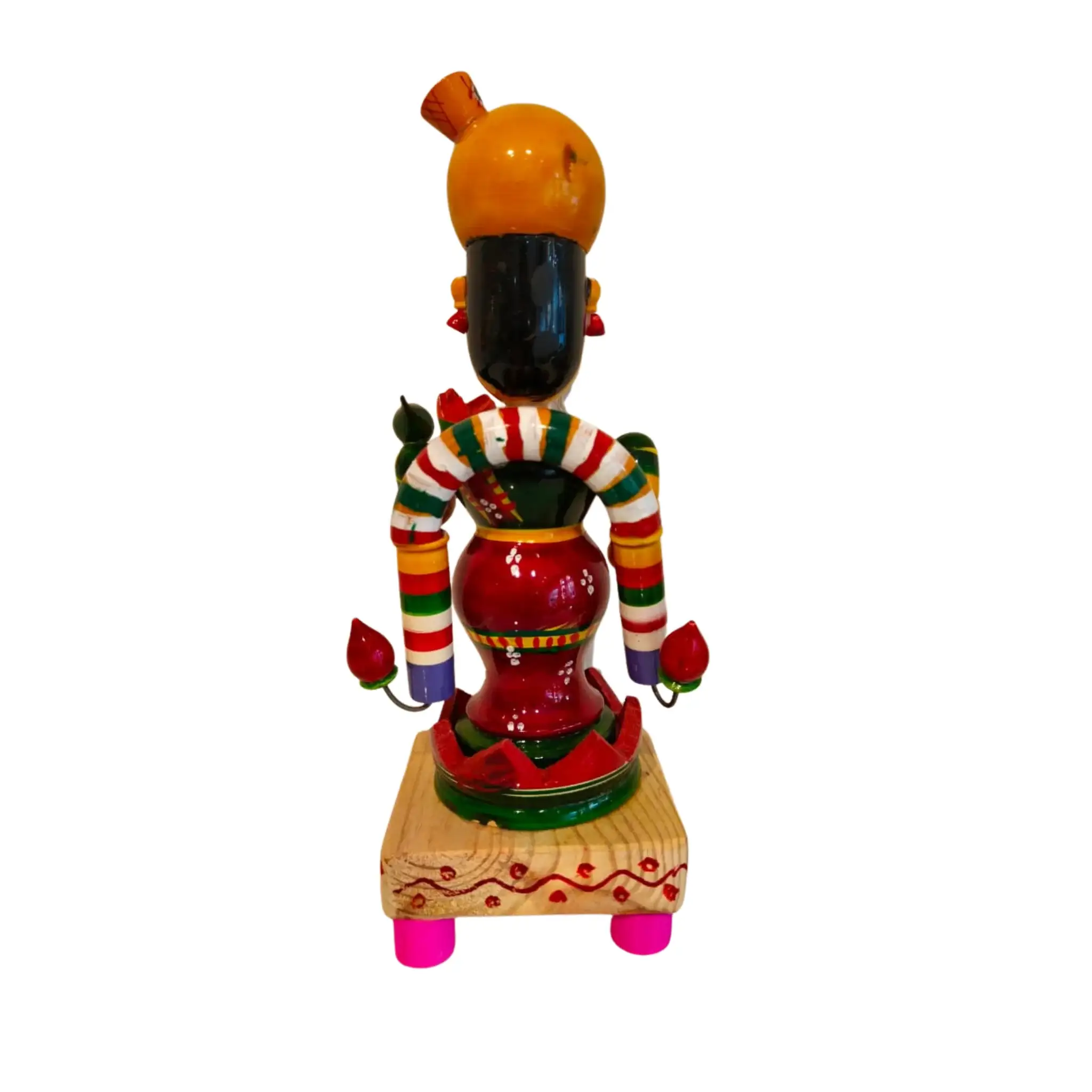 Sacred Etikoppaka Goddess Goda Devi Figurine – Folk Art Wooden Craft - Image 5