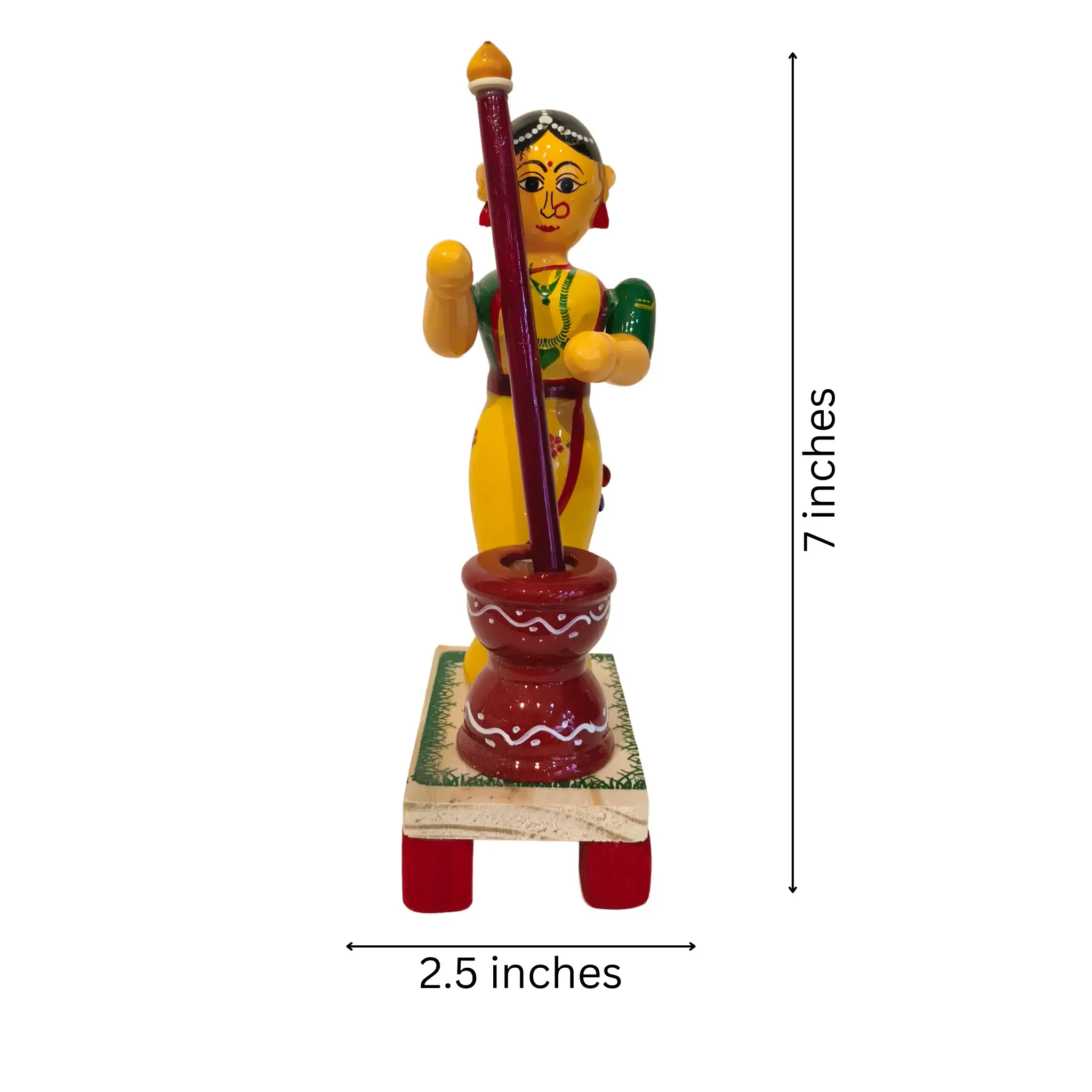 The Household Pounding Woman Toy Etikoppaka Lacquer - Image 4