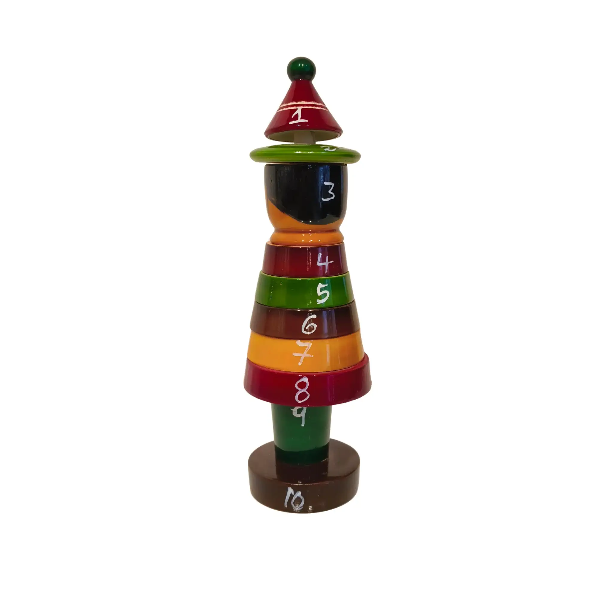 Etikoppaka Joker Stacking Toy - Traditional Handcrafted Wooden Number Art - Image 2