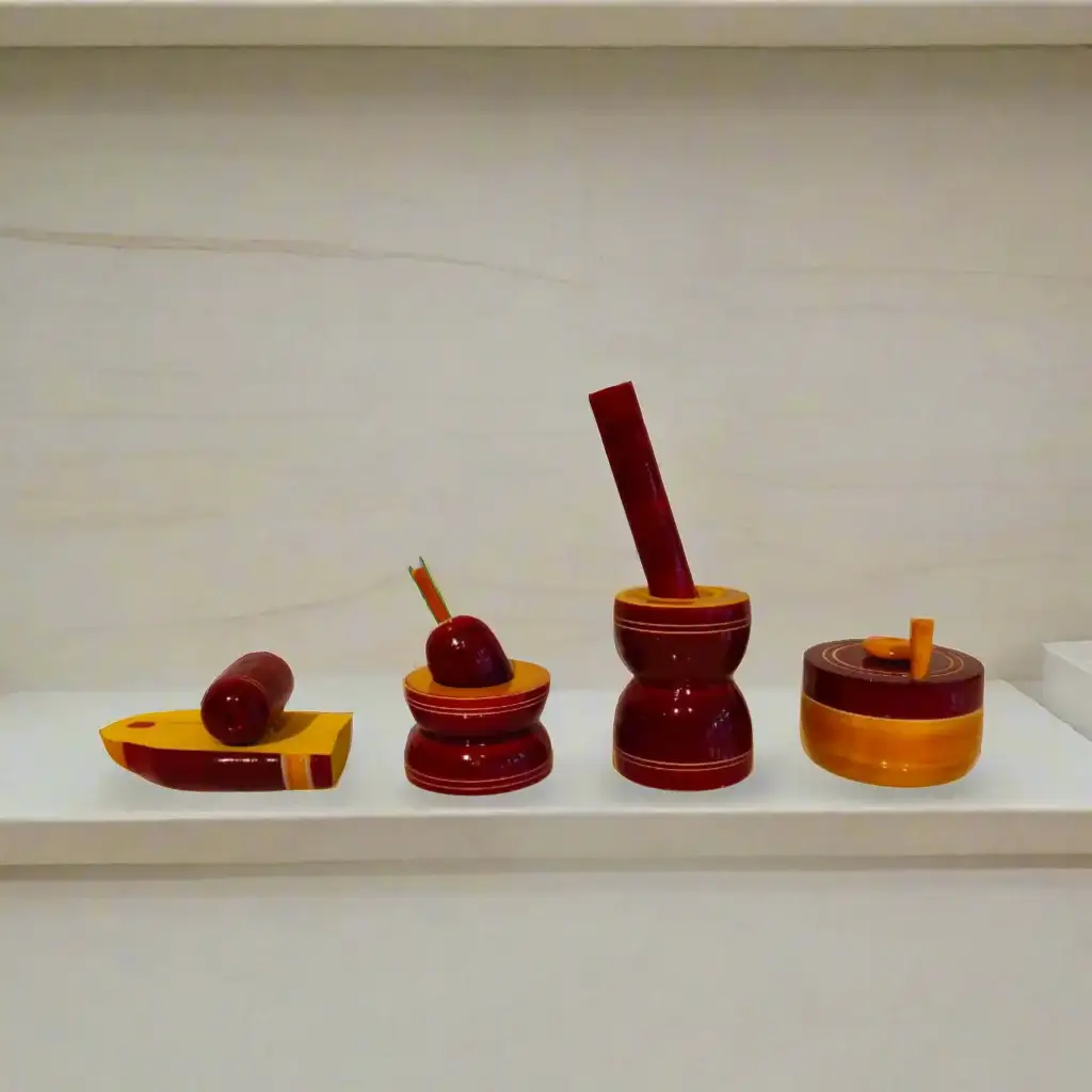 Etikoppaka Kitchen Grinding Set - Lacquer Wooden Toys | Decor