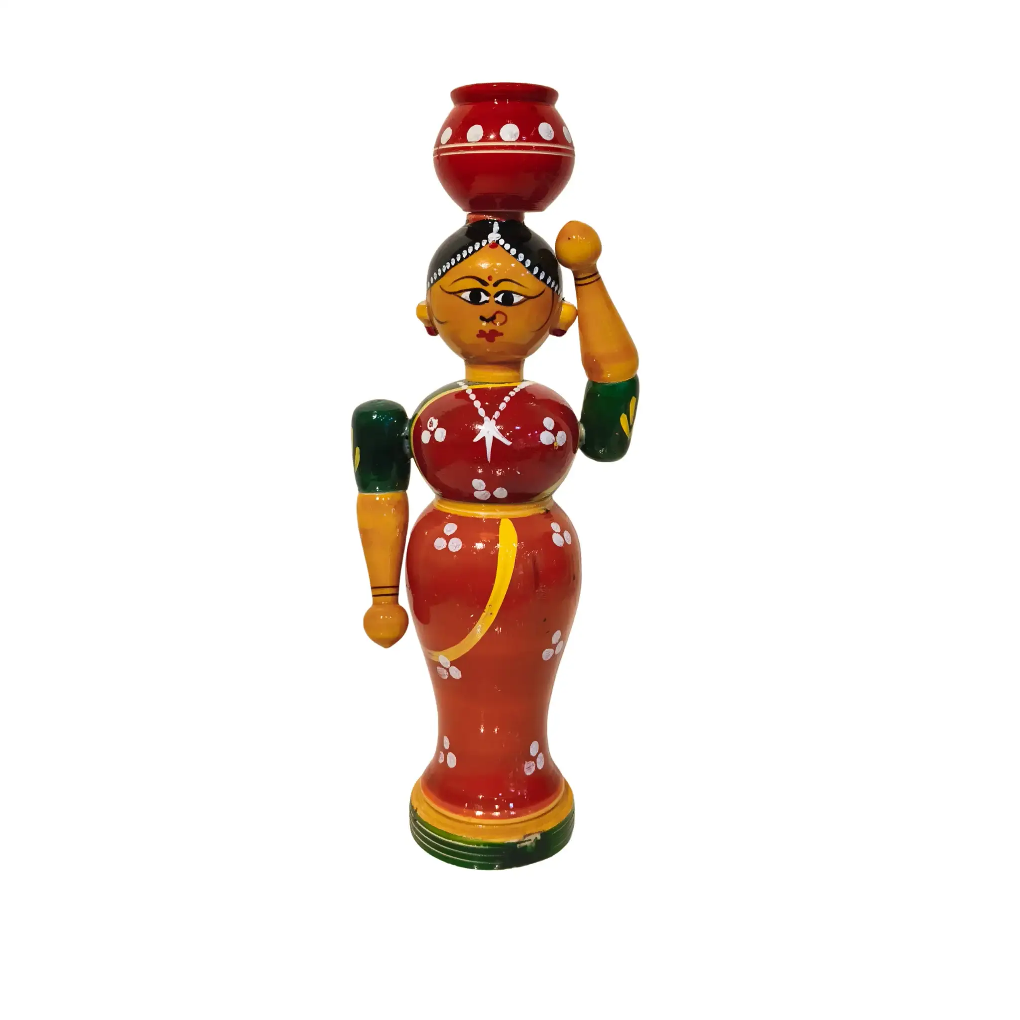 Authentic Etikoppaka Lacquerware Doll- Indian Folk Art Home Decor - Image 2