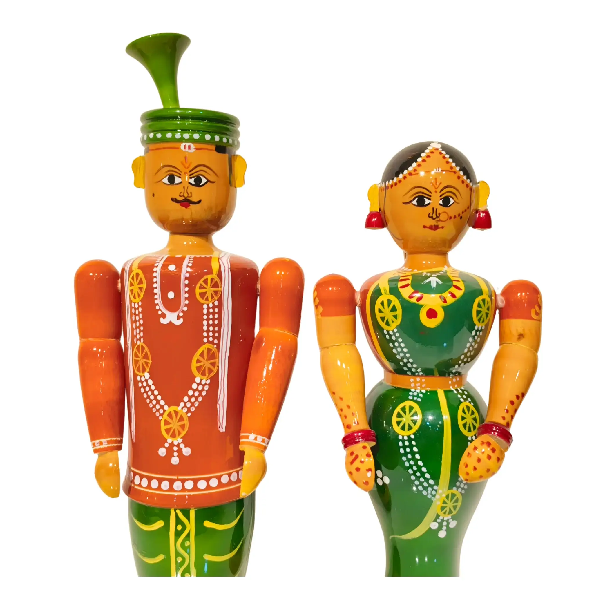 Divine Togetherness – Etikoppaka Lacquerware Wedding Pair - Image 3