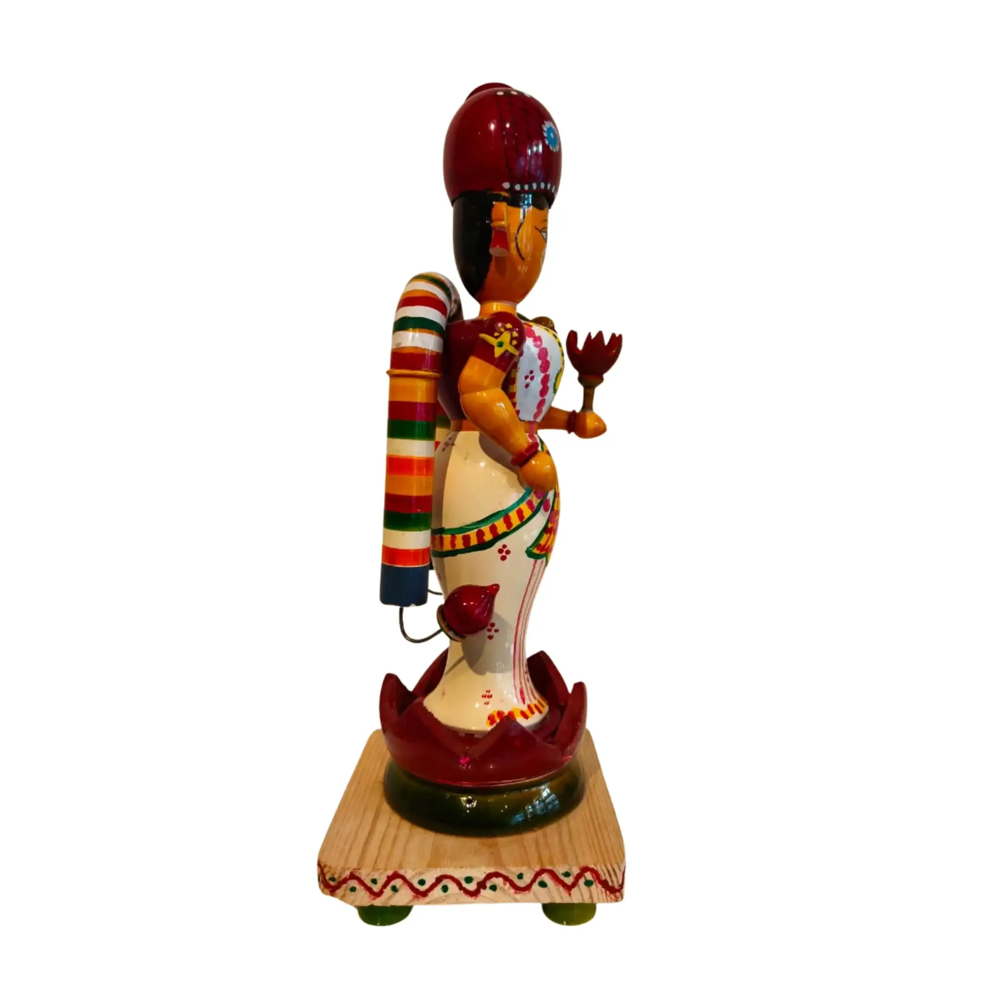 Handcrafted Etikoppaka Lakshmi as Goda Devi Idol – Goddess of Wealth - Image 2