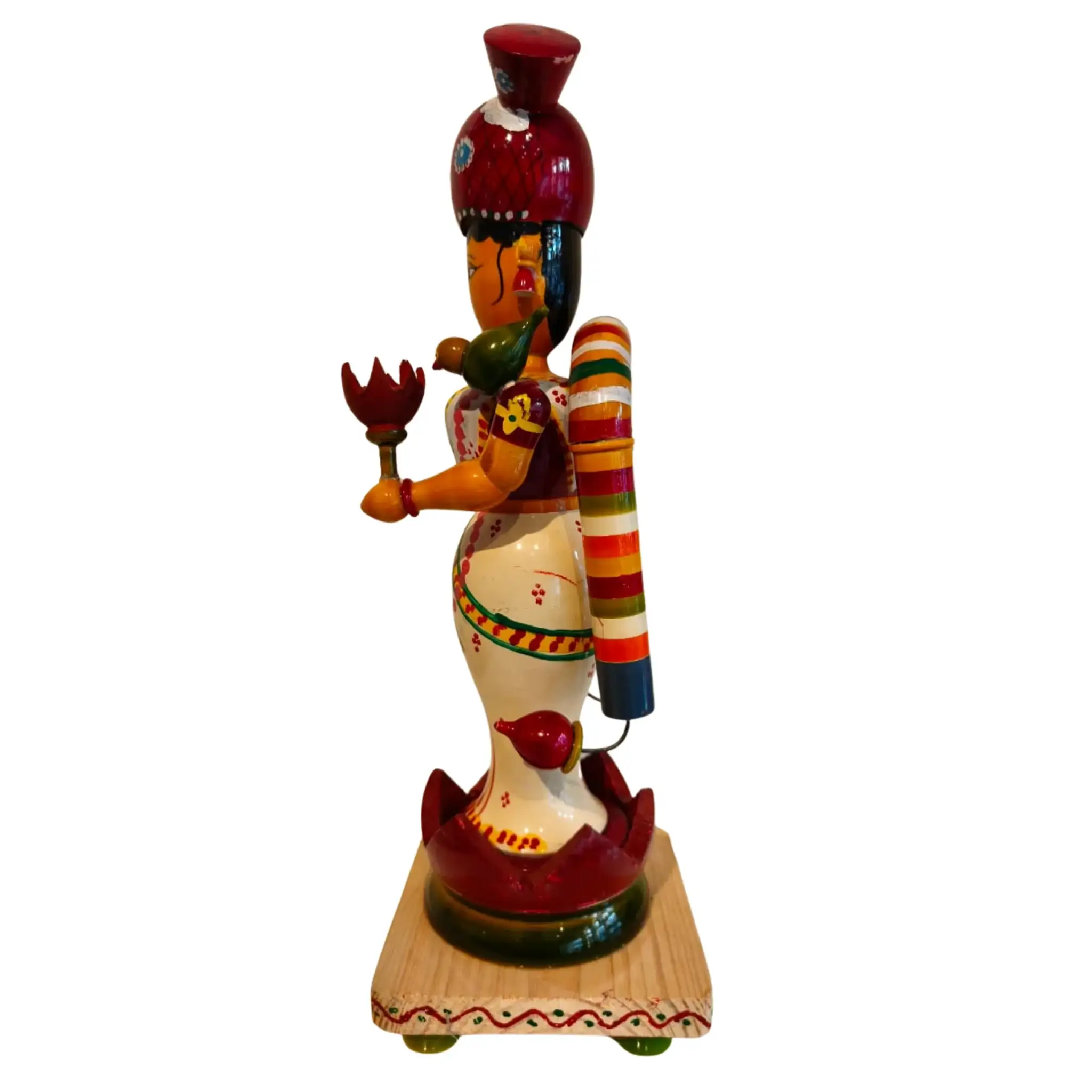 Handcrafted Etikoppaka Lakshmi as Goda Devi Idol – Goddess of Wealth - Image 3
