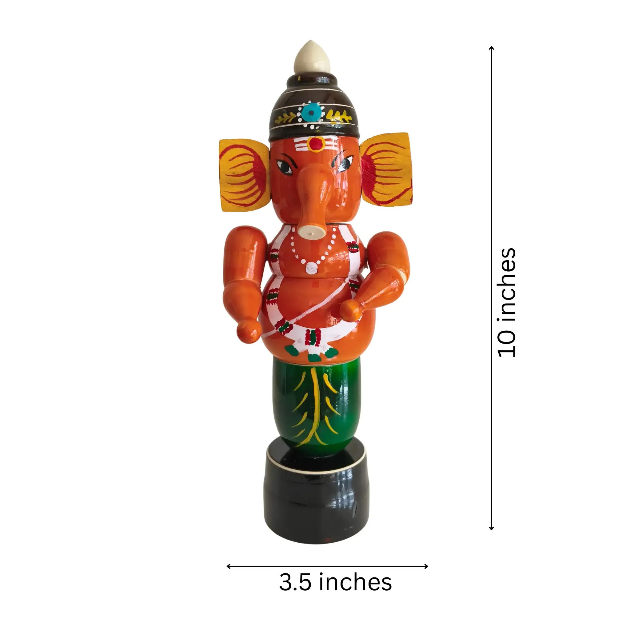 Traditional Etikoppaka Lacquerware Lord Ganesh Statue - Image 6