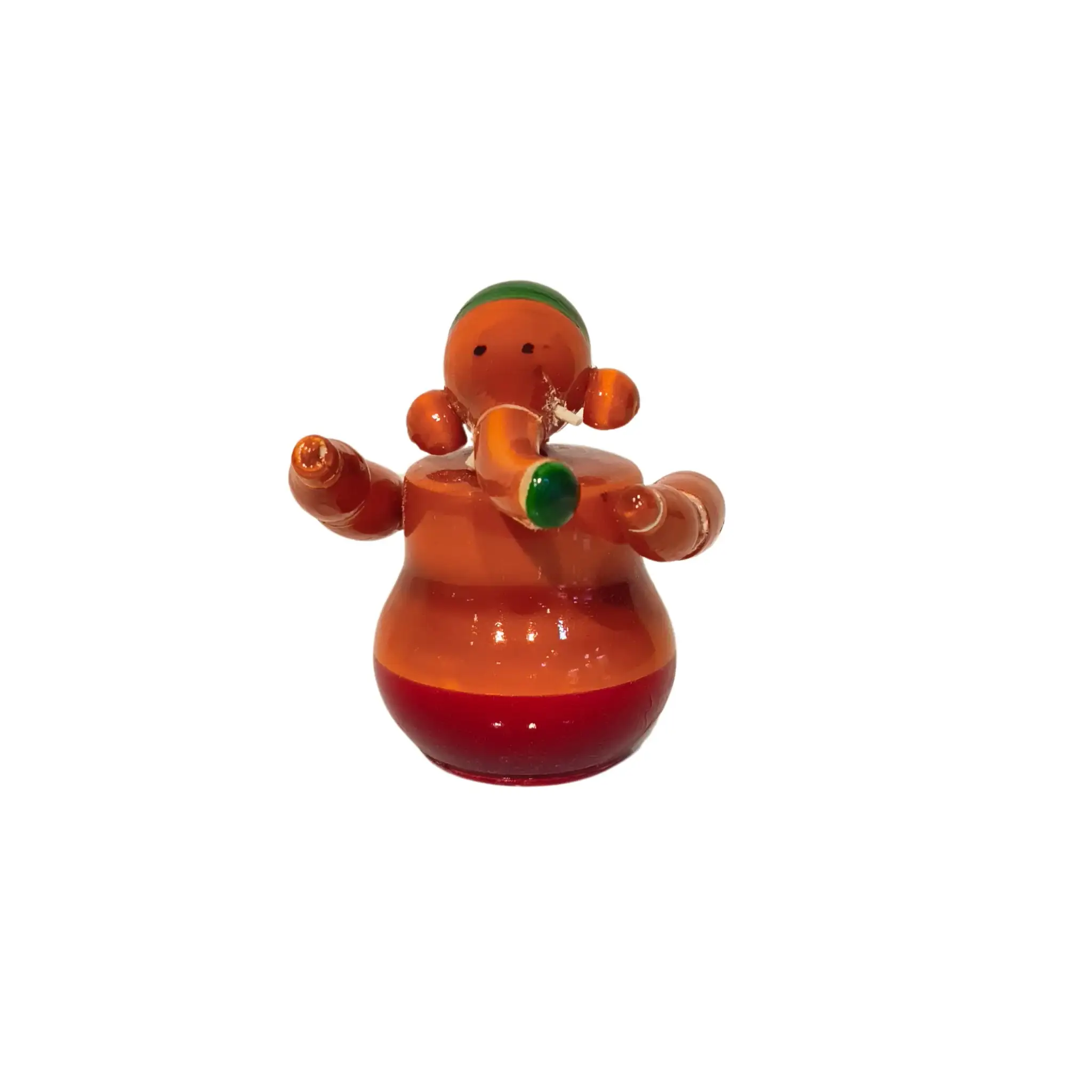 Warm-Toned Etikoppaka Lord Ganesha - Glossy Orange and Red Lacquer Figurine - Image 2