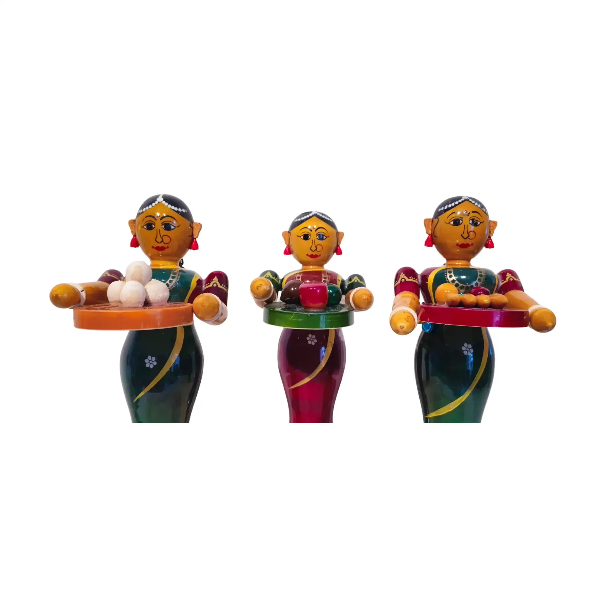 Cultural Etikoppaka Toy Ladies Serving Tambulam - Image 2