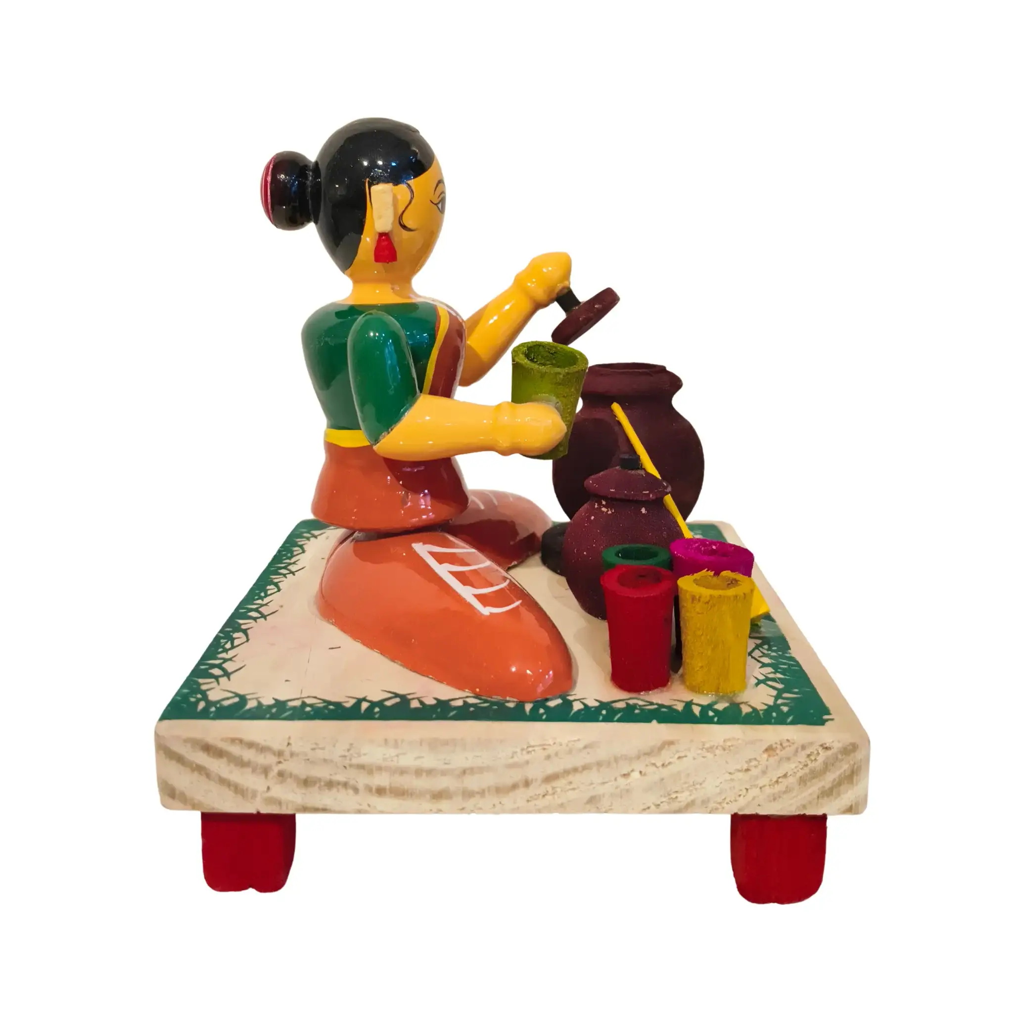 Village Water Vendor Etikoppaka Wooden Craft - Image 2