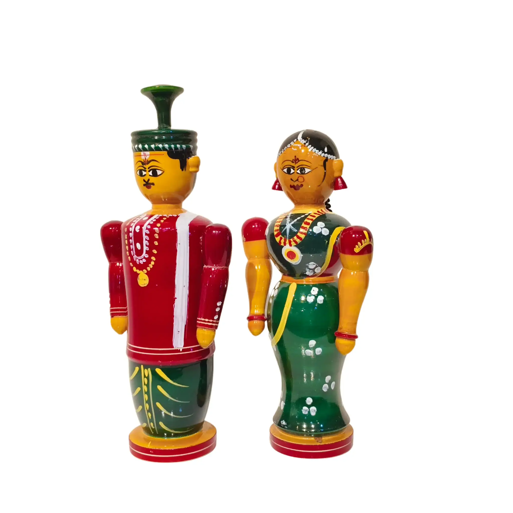 Etikoppaka Wooden Couple – South Indian Marriage Ceremony Folk Art - Image 2