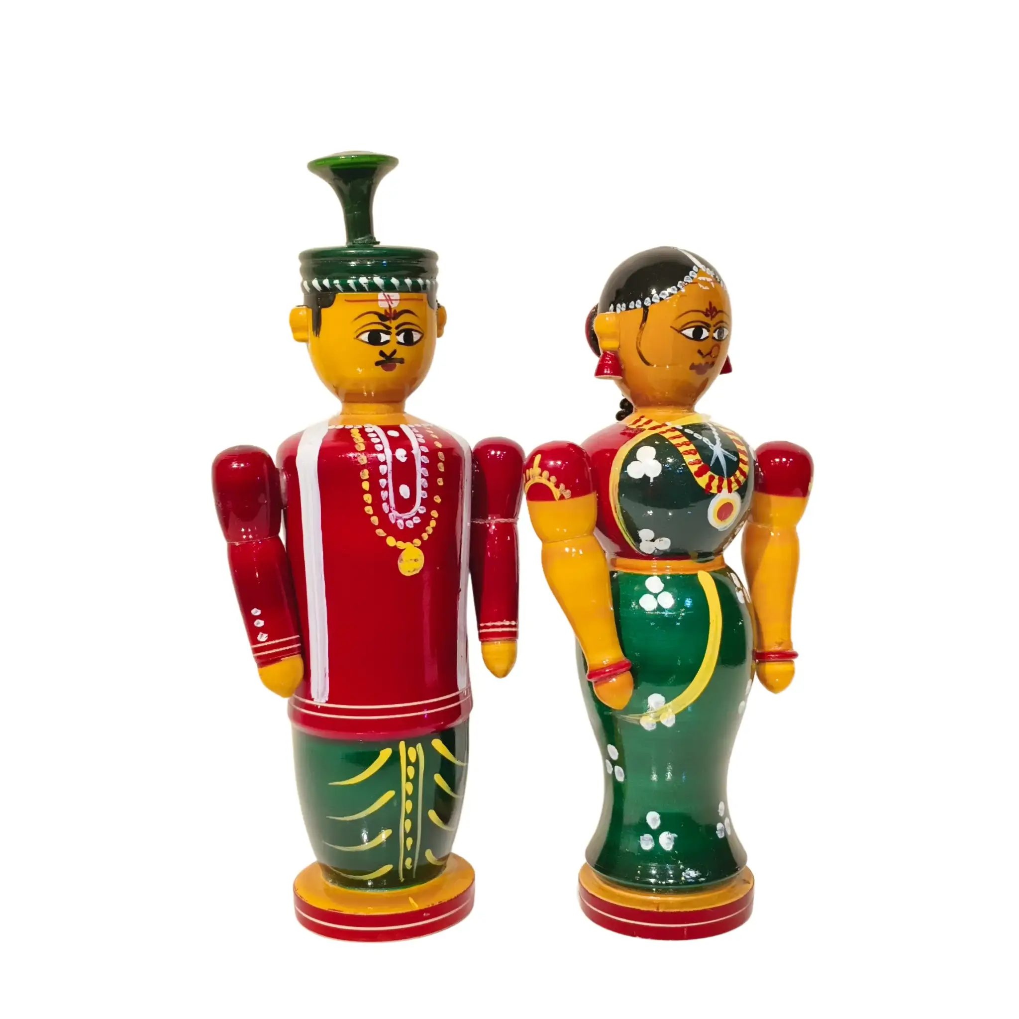 Etikoppaka Wooden Couple – South Indian Marriage Ceremony Folk Art - Image 3