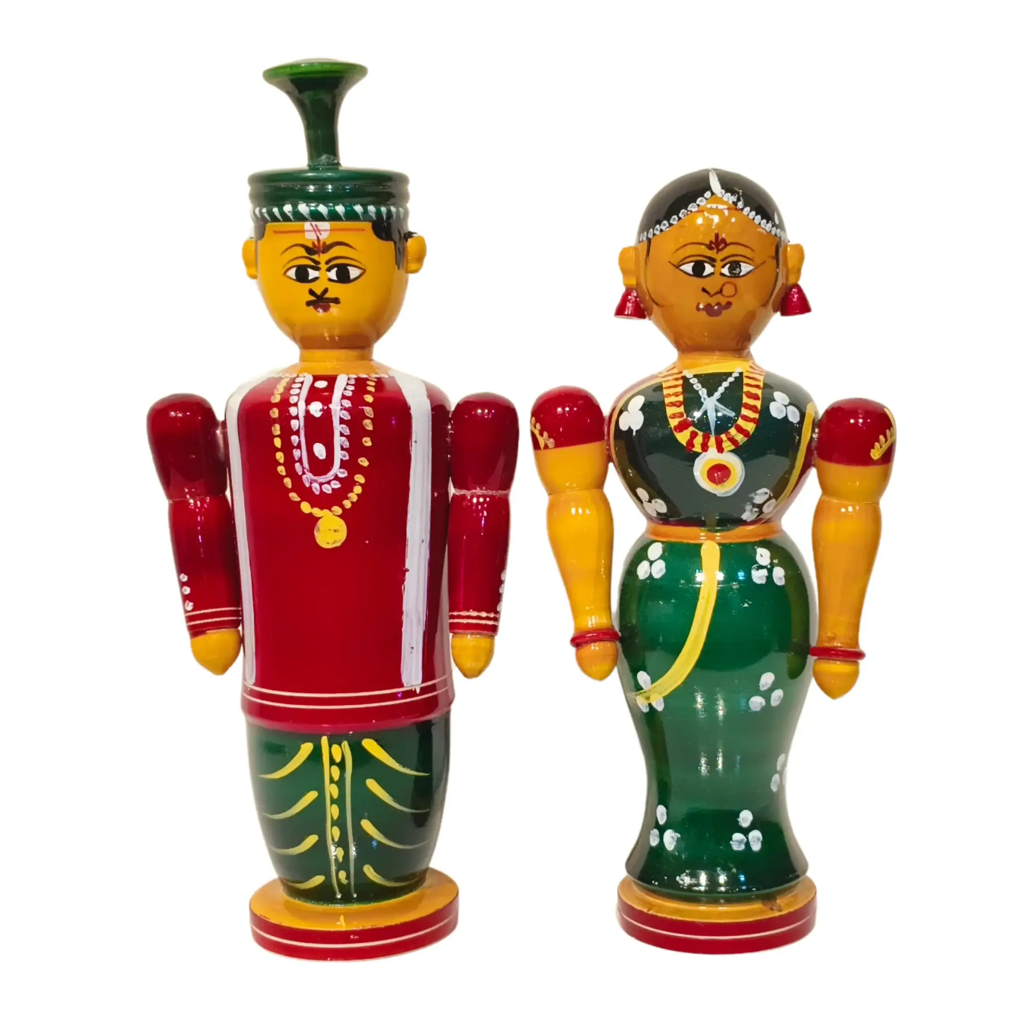 Etikoppaka Wooden Couple – South Indian Marriage Ceremony Folk Art - Image 4