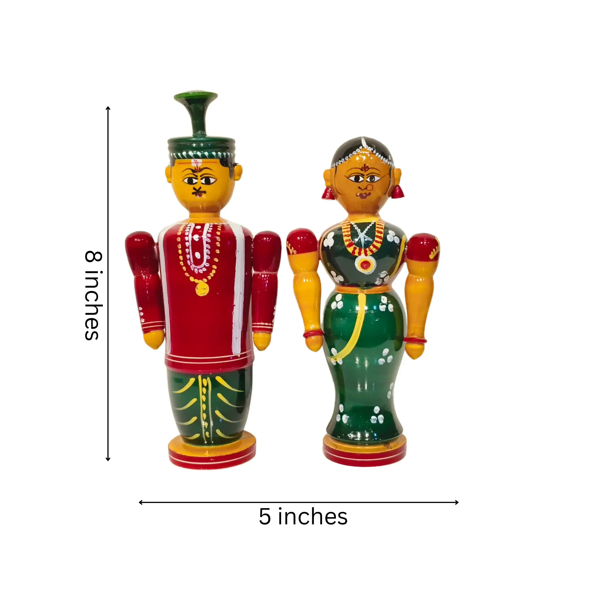 Etikoppaka Wooden Couple – South Indian Marriage Ceremony Folk Art - Image 6