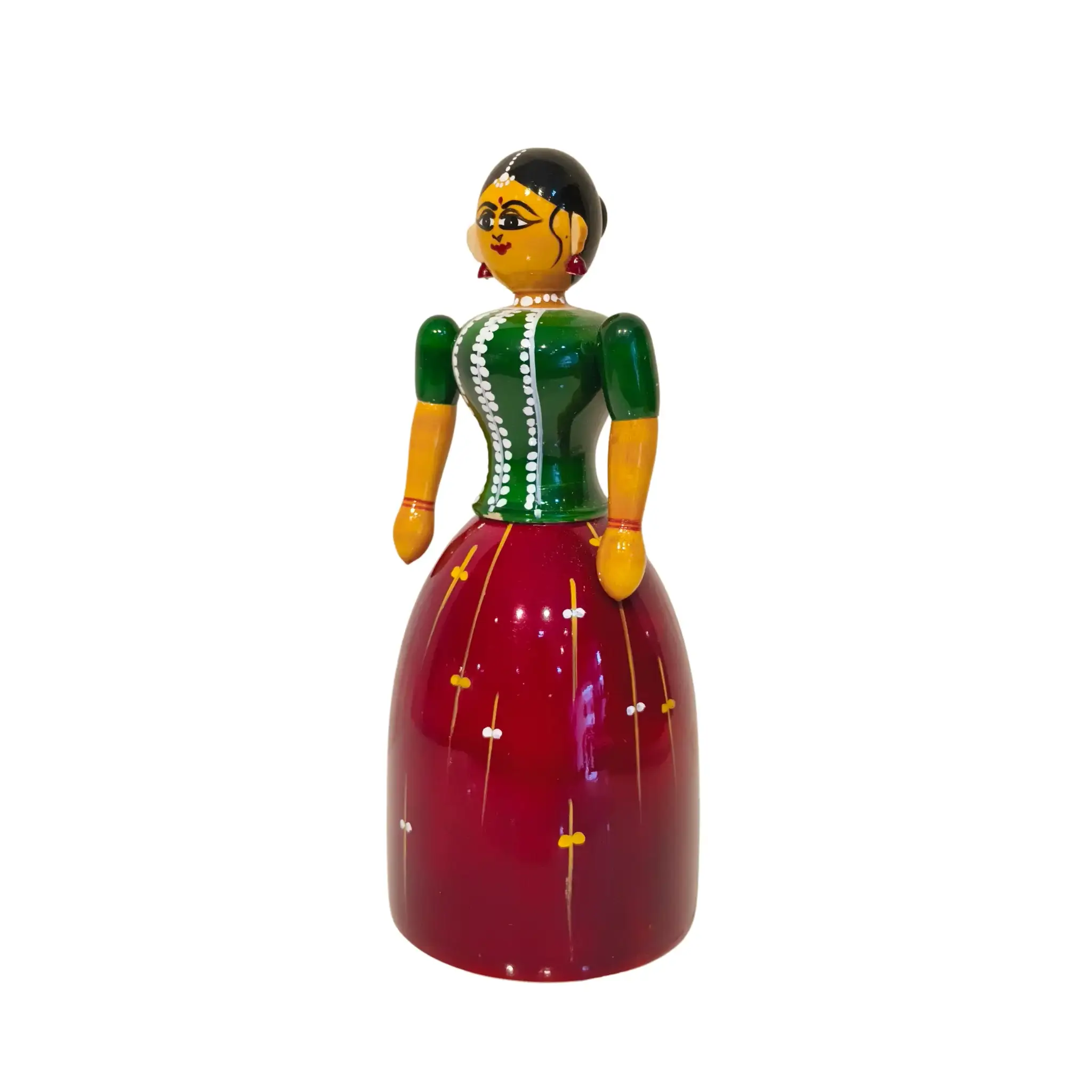 Graceful Etikoppaka Wooden Lady Handcrafted Lacquer - Image 2