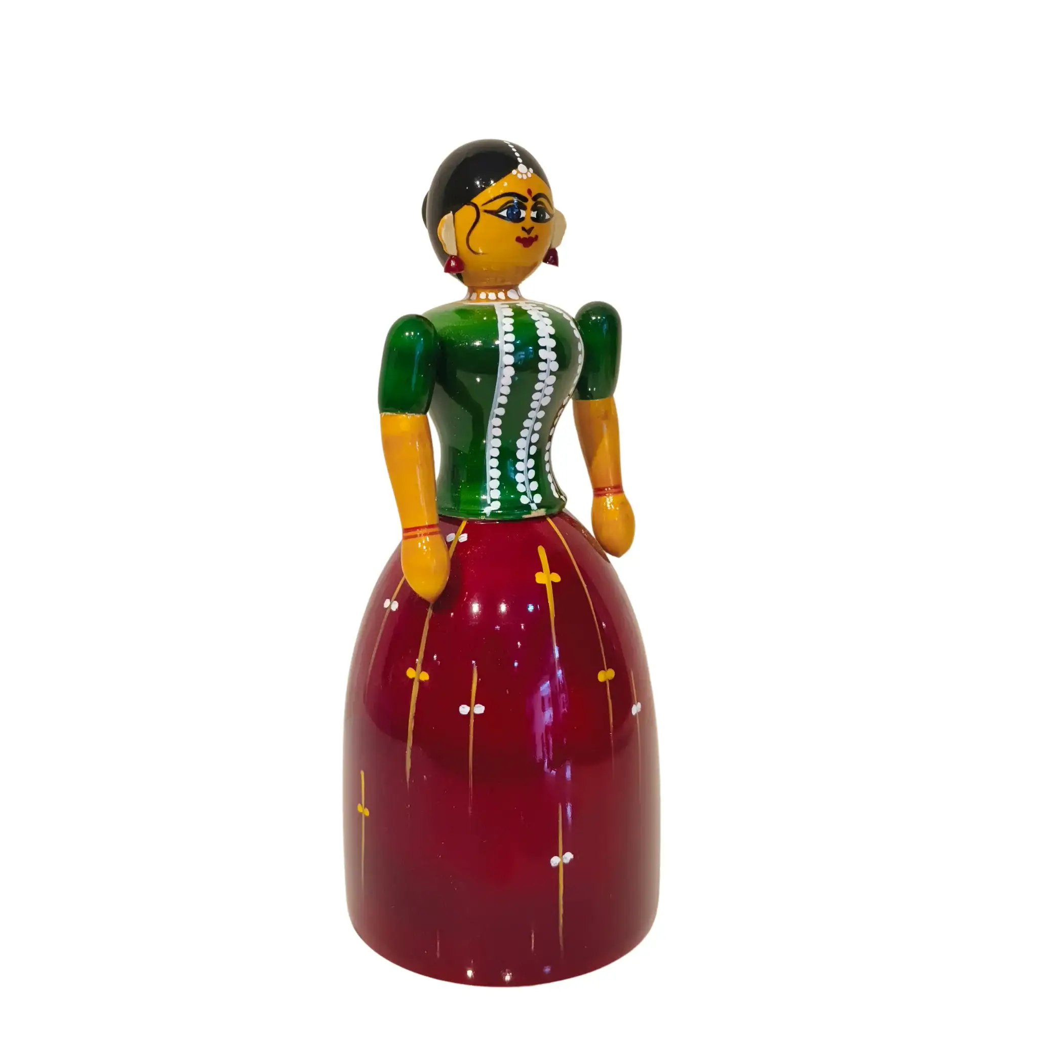 Graceful Etikoppaka Wooden Lady Handcrafted Lacquer - Image 3
