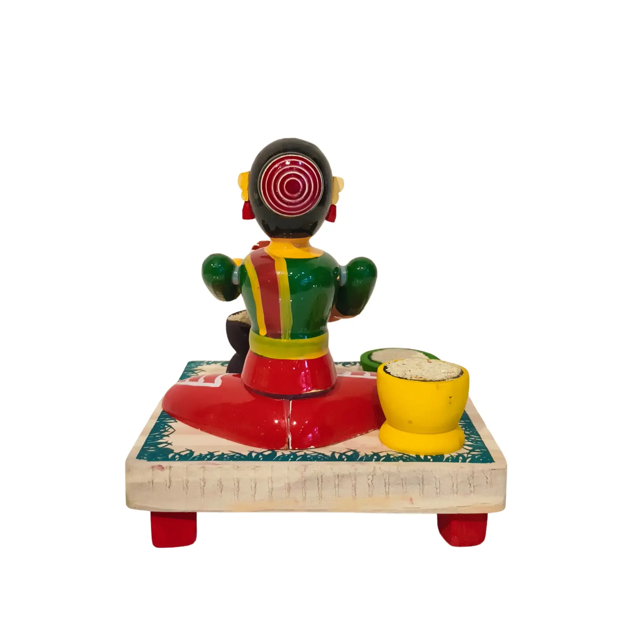 Etikoppaka Wooden Toy - The Traditional Woman Grinding Grains - Image 6