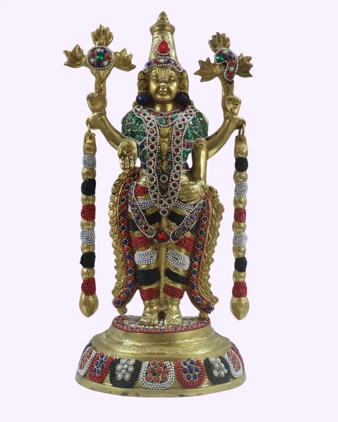 Divine Grace-Exquisite Brass Stone Balaji Idol - Image 3