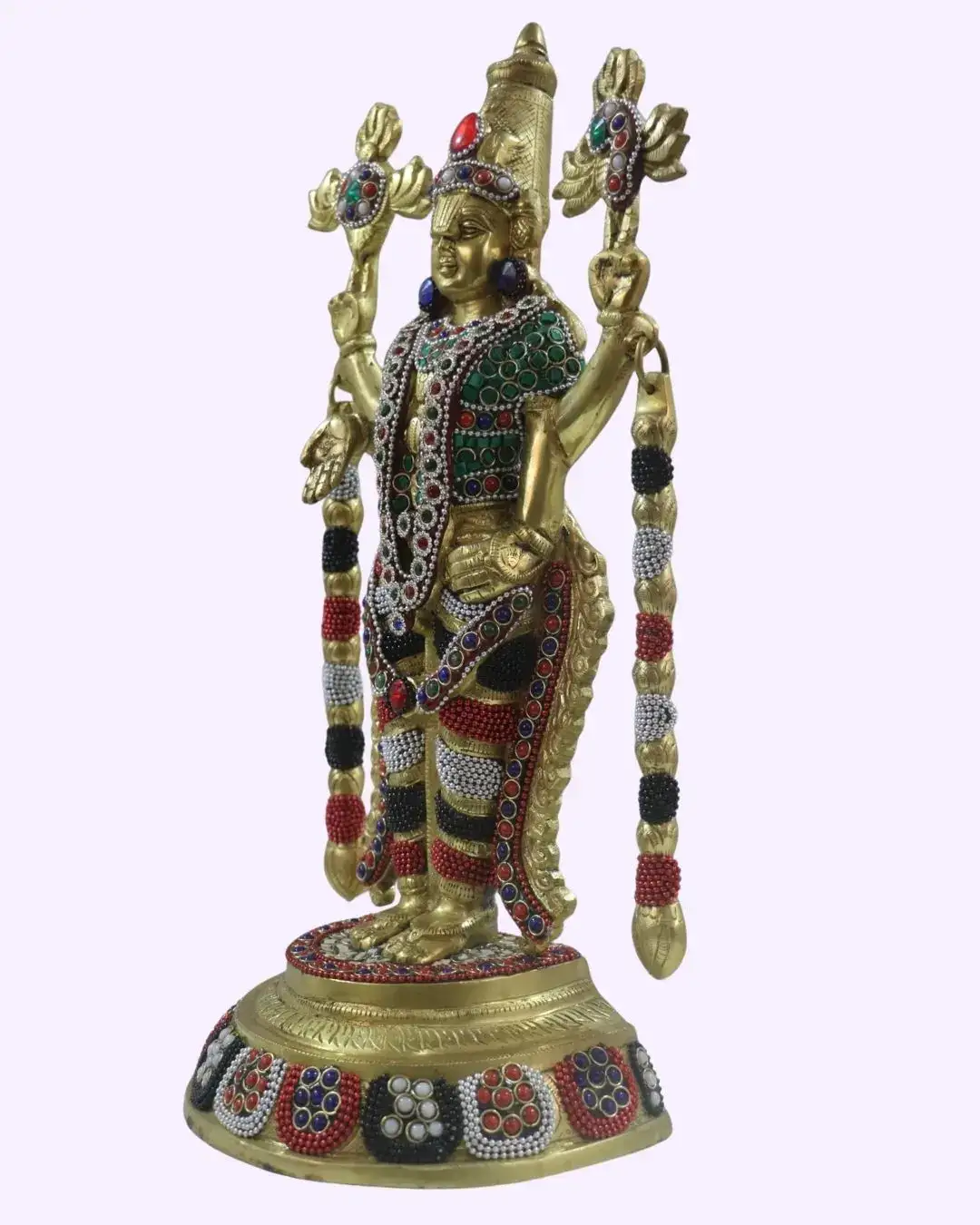 Divine Grace-Exquisite Brass Stone Balaji Idol - Image 4