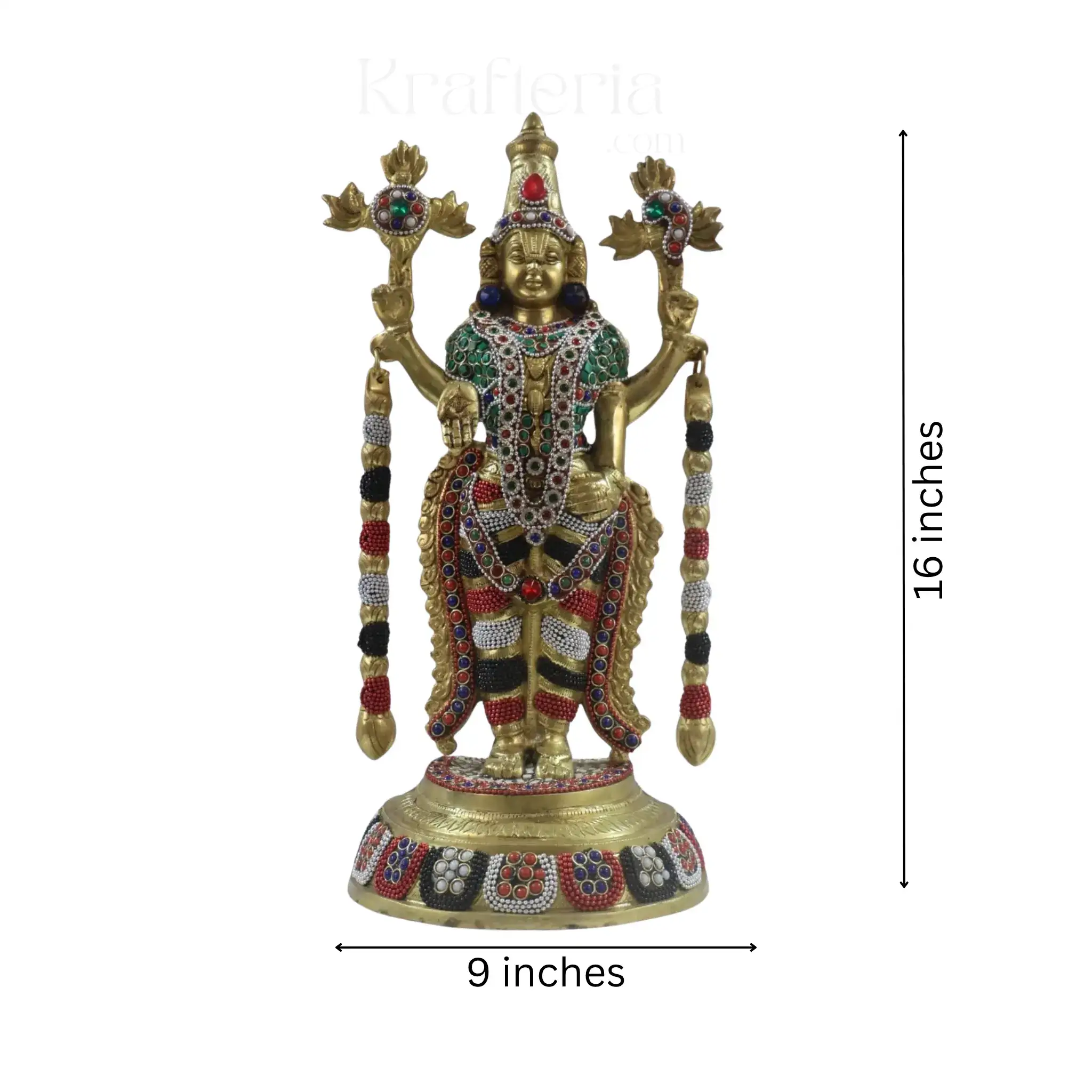 Divine Grace-Exquisite Brass Stone Balaji Idol - Image 7