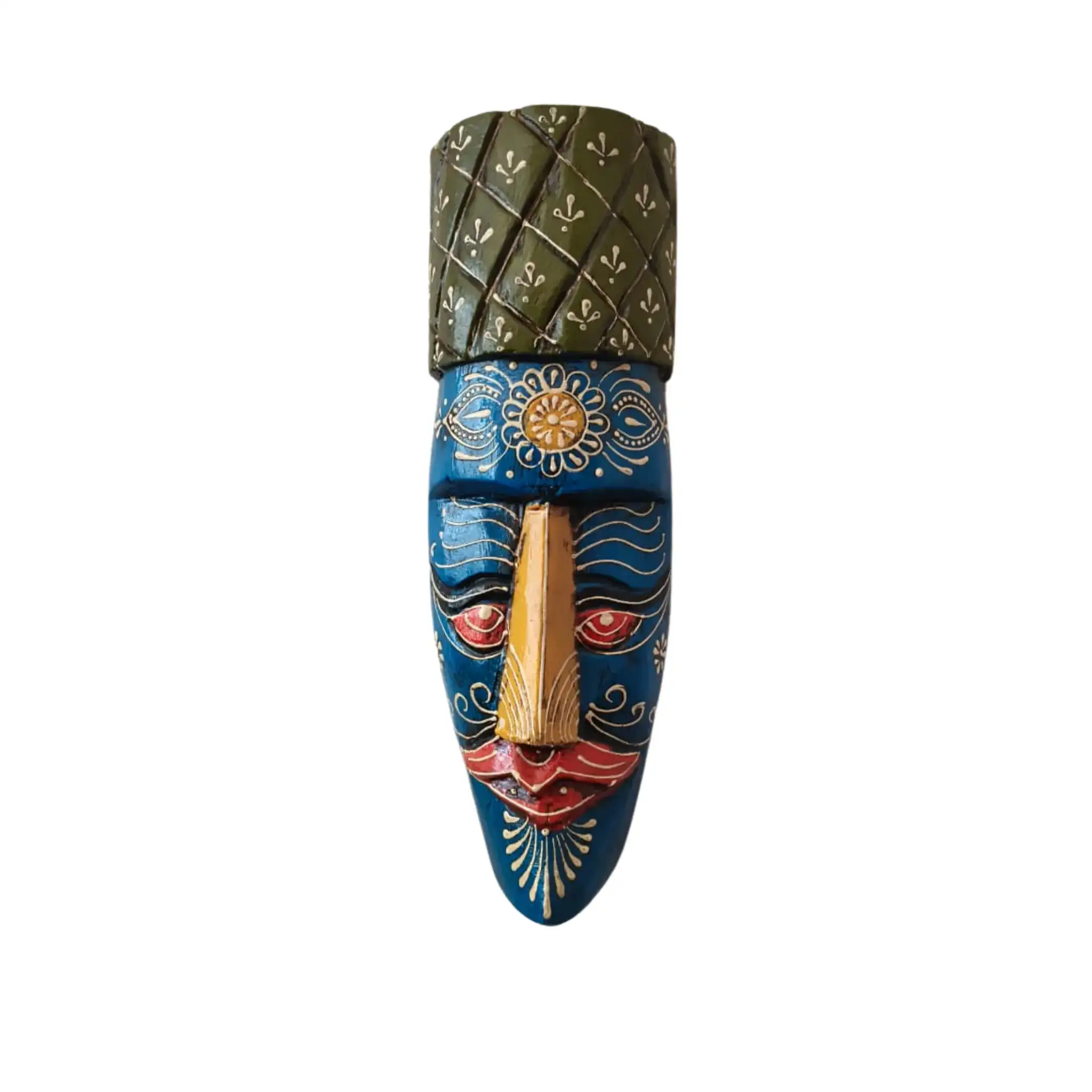 Hand-Painted Human Face Mask Wall Hanging | Artistic Home Accent - Image 11
