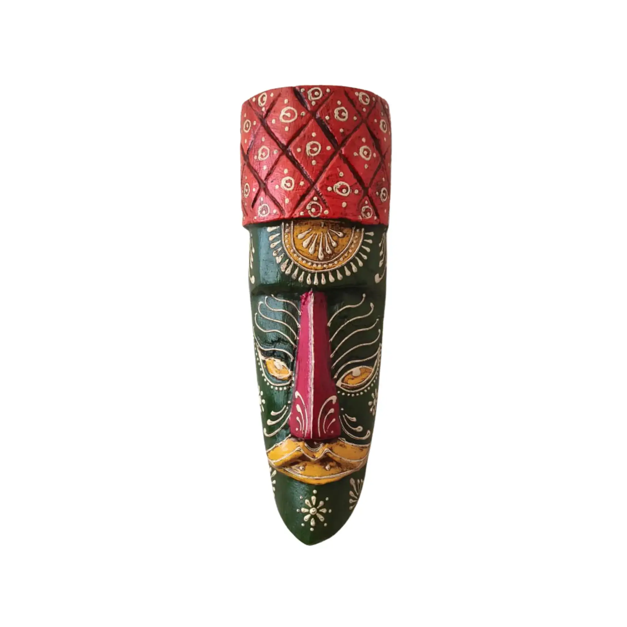 Hand-Painted Human Face Mask Wall Hanging | Artistic Home Accent - Image 5