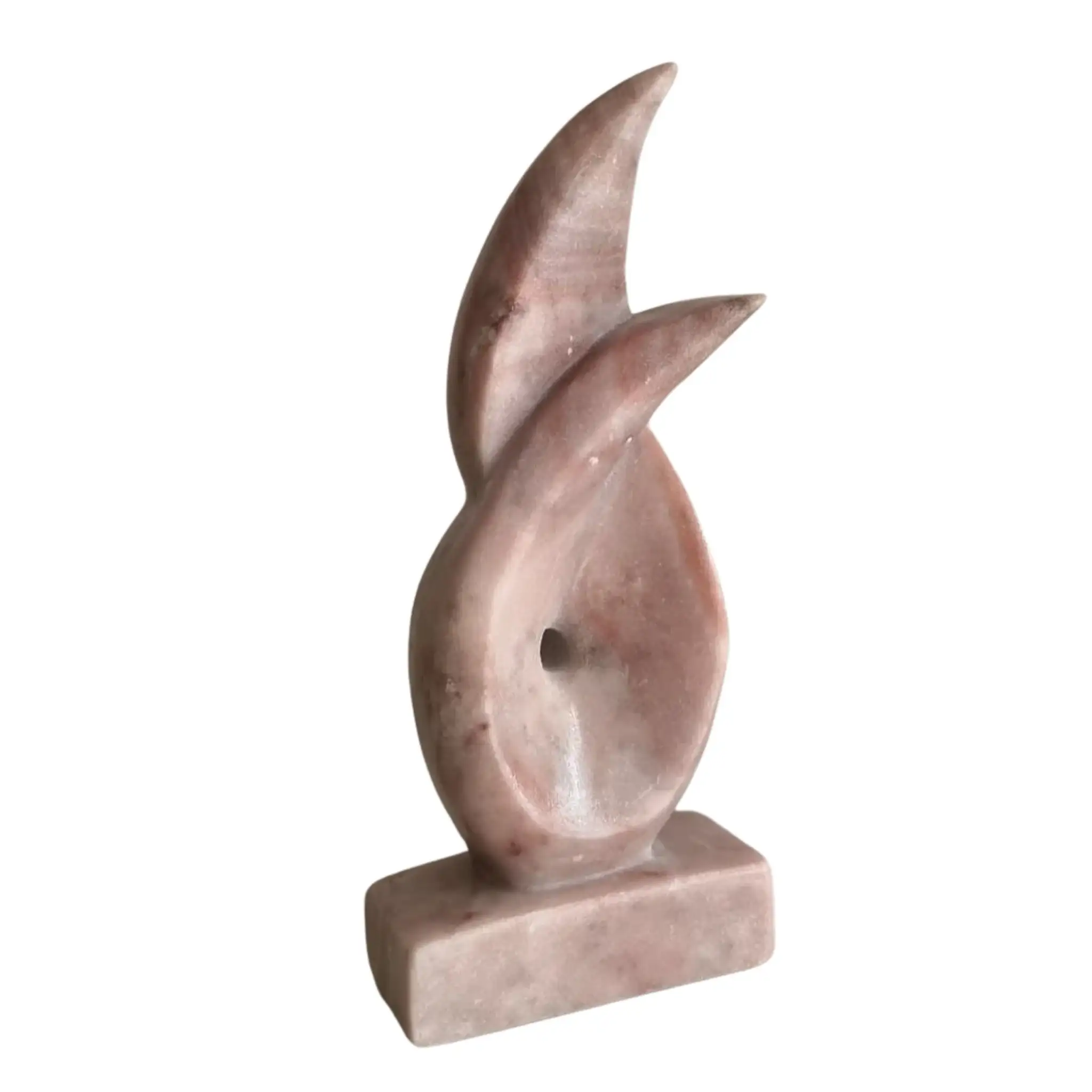 Flame Form Marble Sculpture – Hand-Carved Stone Accent for Modern Spaces - Image 2