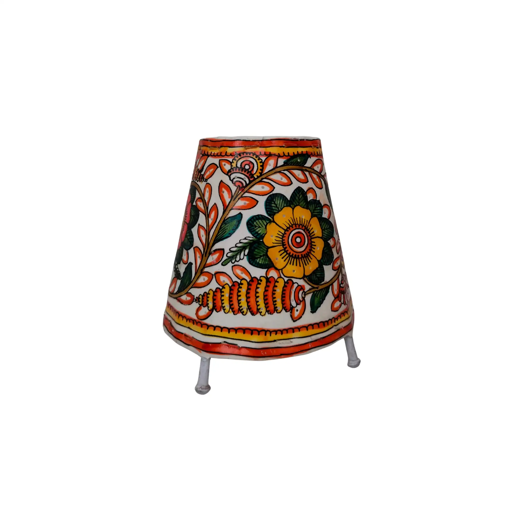 Intricate Flower and Leaf Leather Art Lamp | Bed Lamp - Image 3