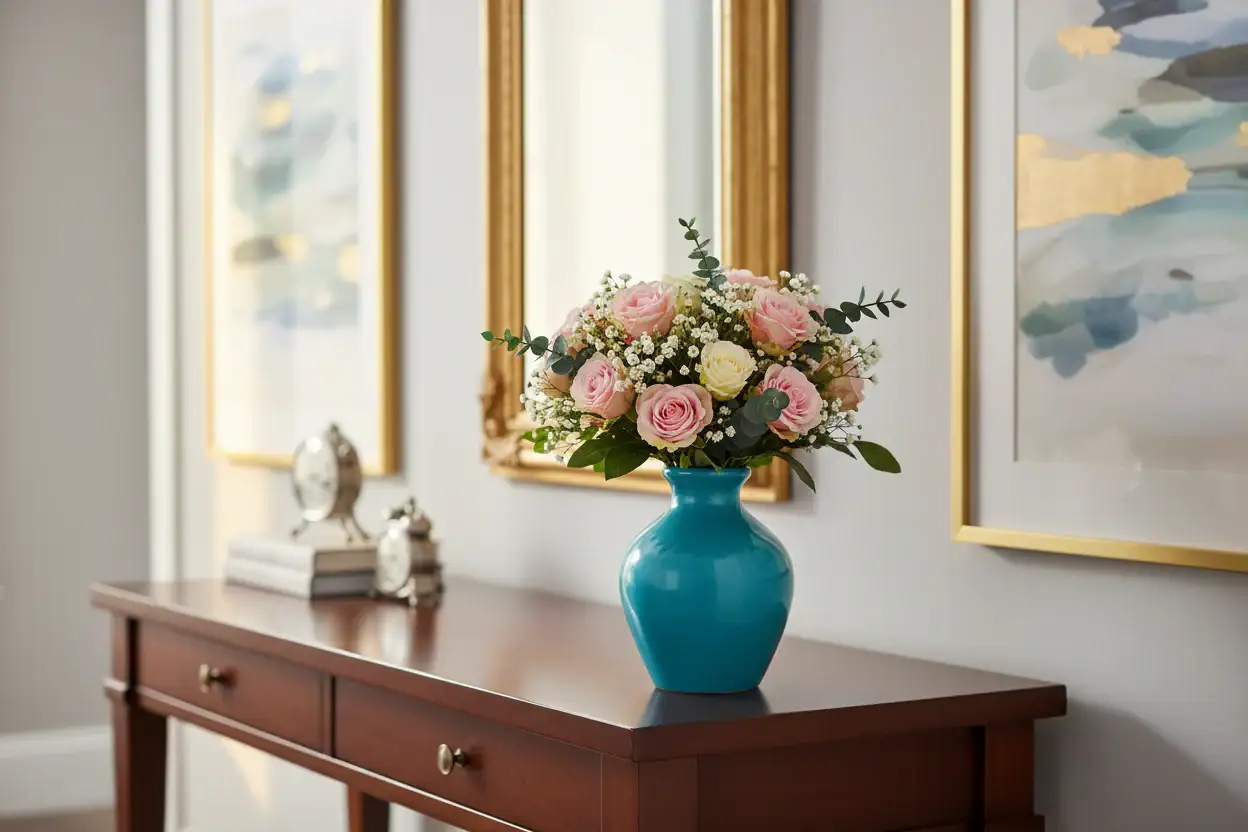 Handcrafted Flower Vase – Glossy Color, Perfect for Any Room