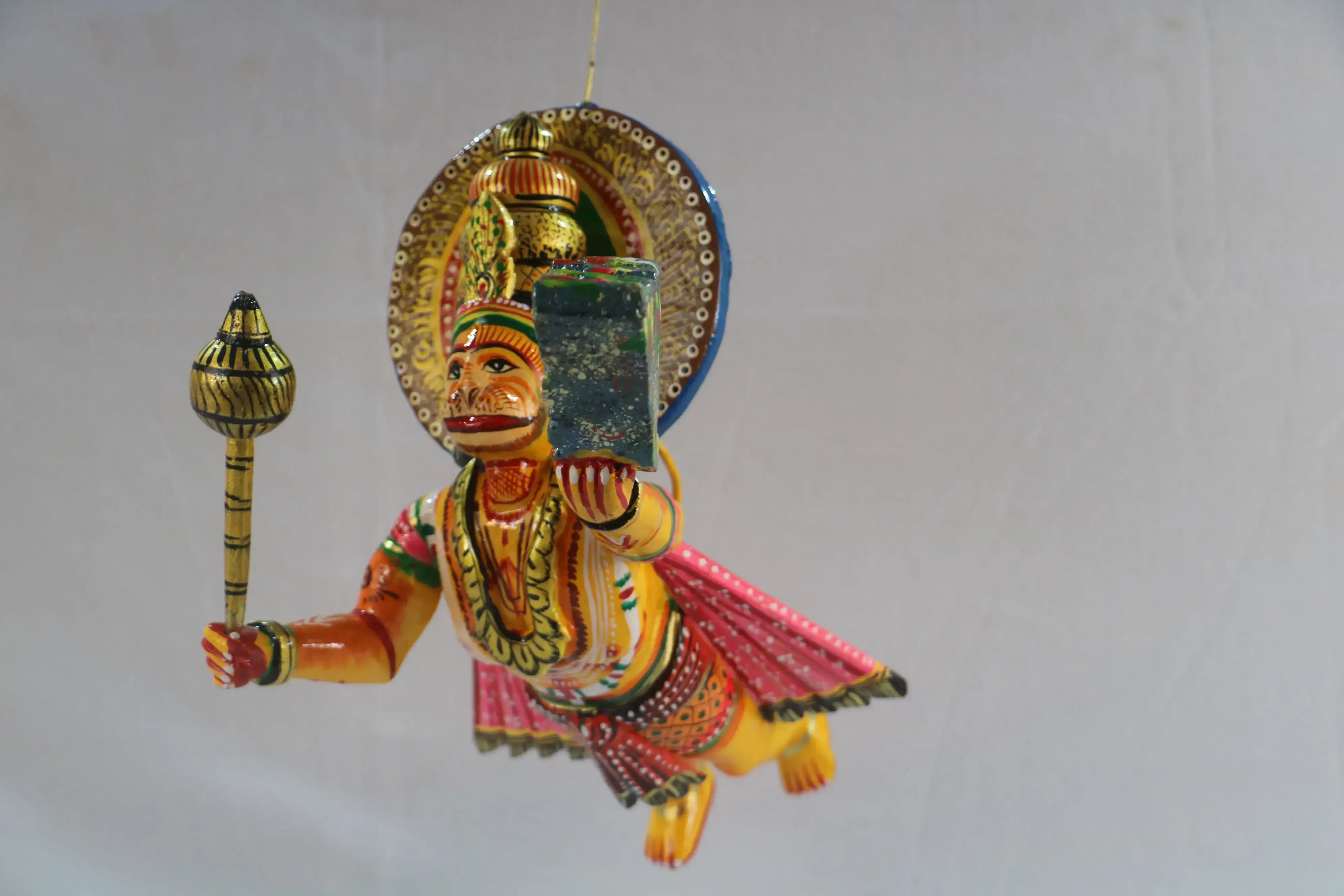 Sanjeevani Flight – Wooden Hanging of Flying Hanuman - Image 3