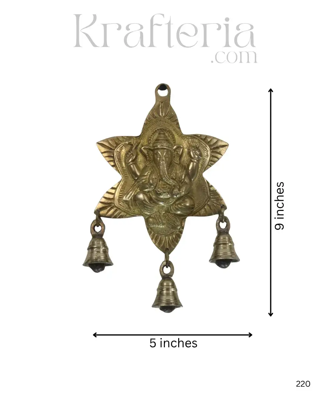 Brass Ganesh Bell Wall Hanging – Symbol of Prosperity and Blessings - Image 3