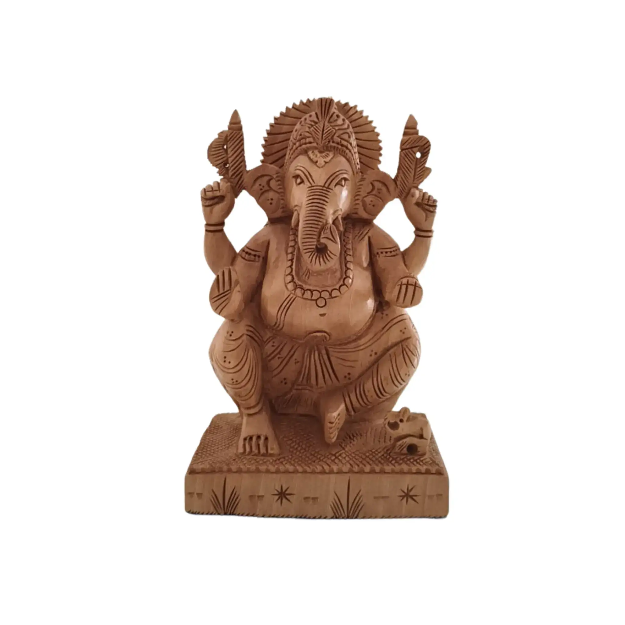 Handcrafted Lord Ganesh Idol with Crown | Decorative Spiritual Art - Image 3